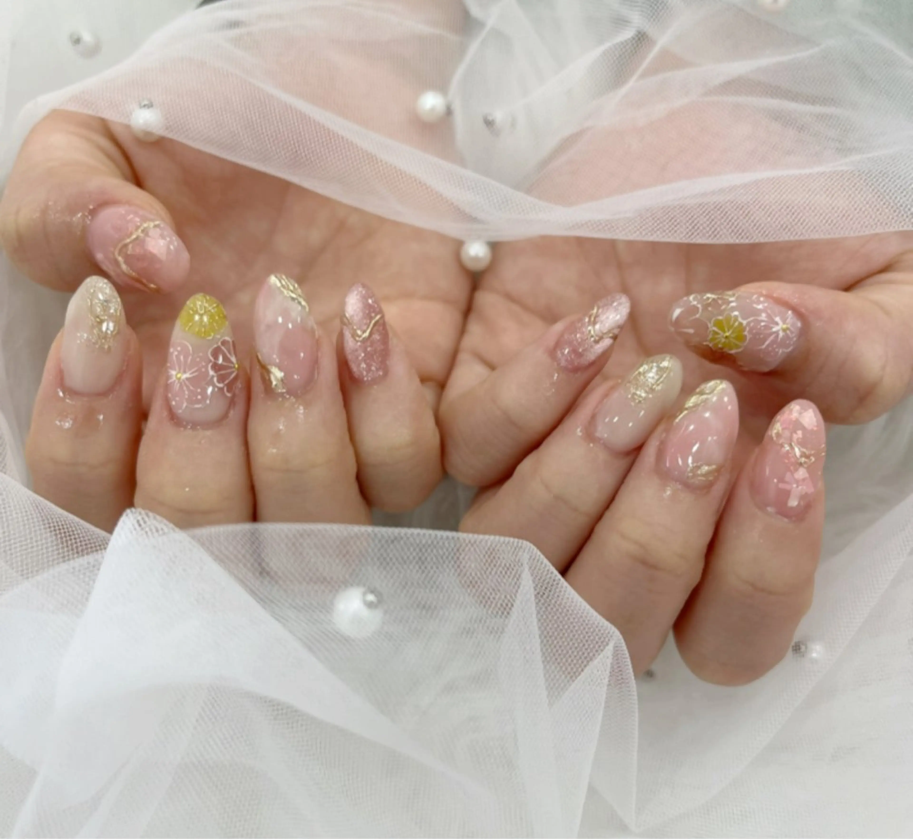 ネイル 長さ出し フットネイル ジェルネイル 韓国ネイル マグネットネイル #Amin nail salonのネイルデザイン