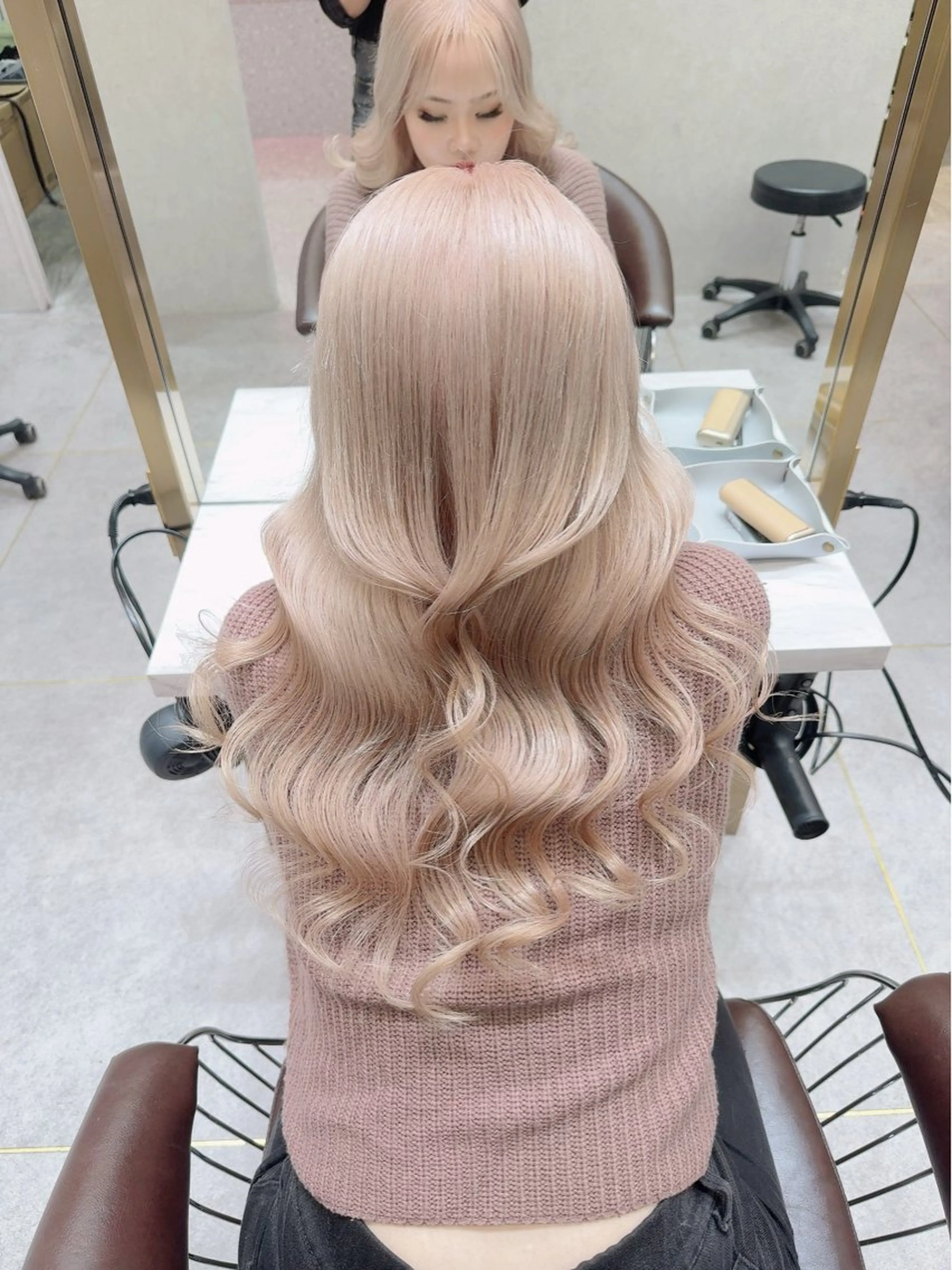 ロング カラー ヘアアレンジ ヘアカラー トリートメント ARIA💎縮毛矯正 ブリーチ💎複雑履歴のヘアスタイル