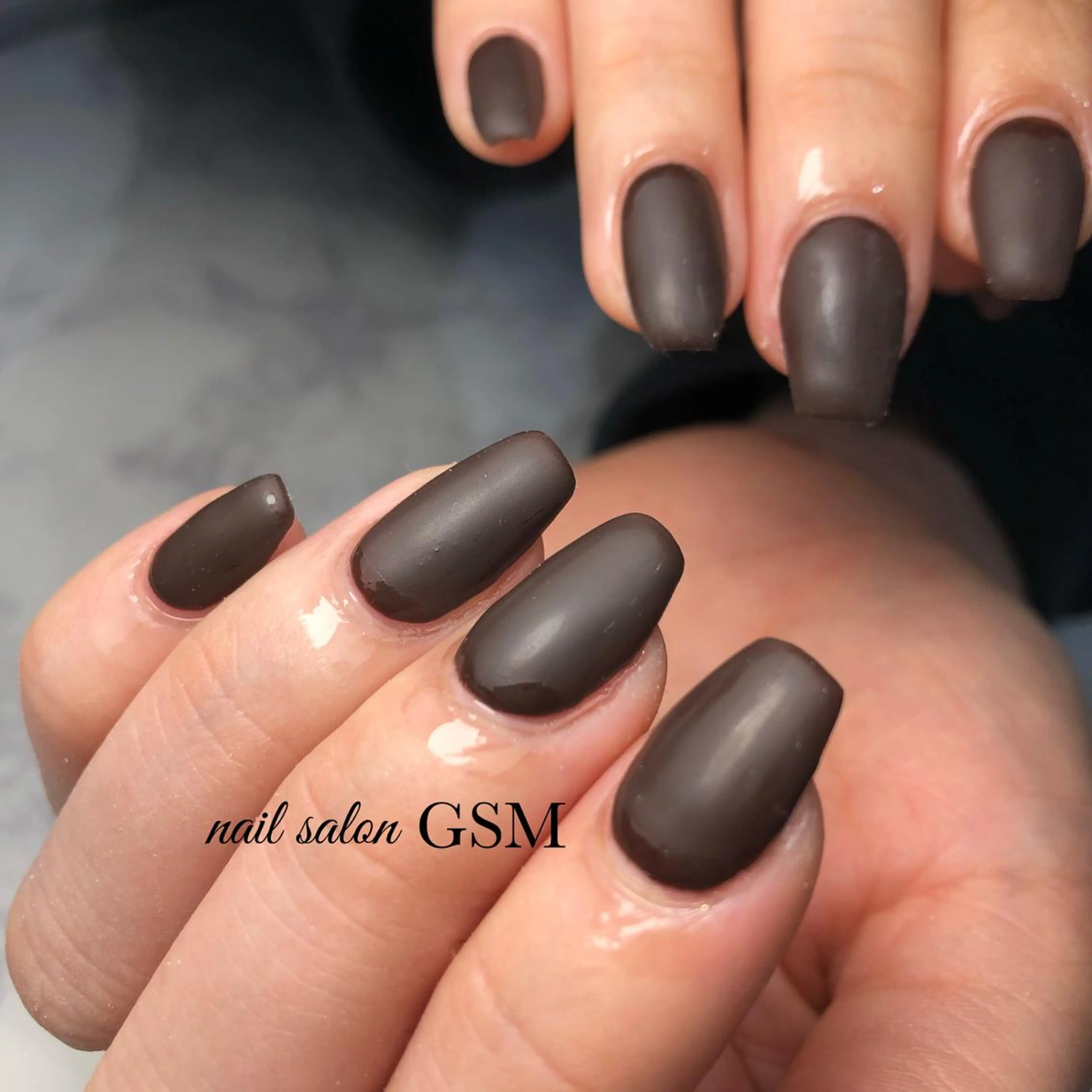 ネイル ブラウン マットネイル ハンドネイル nail salon GSMのネイルデザイン