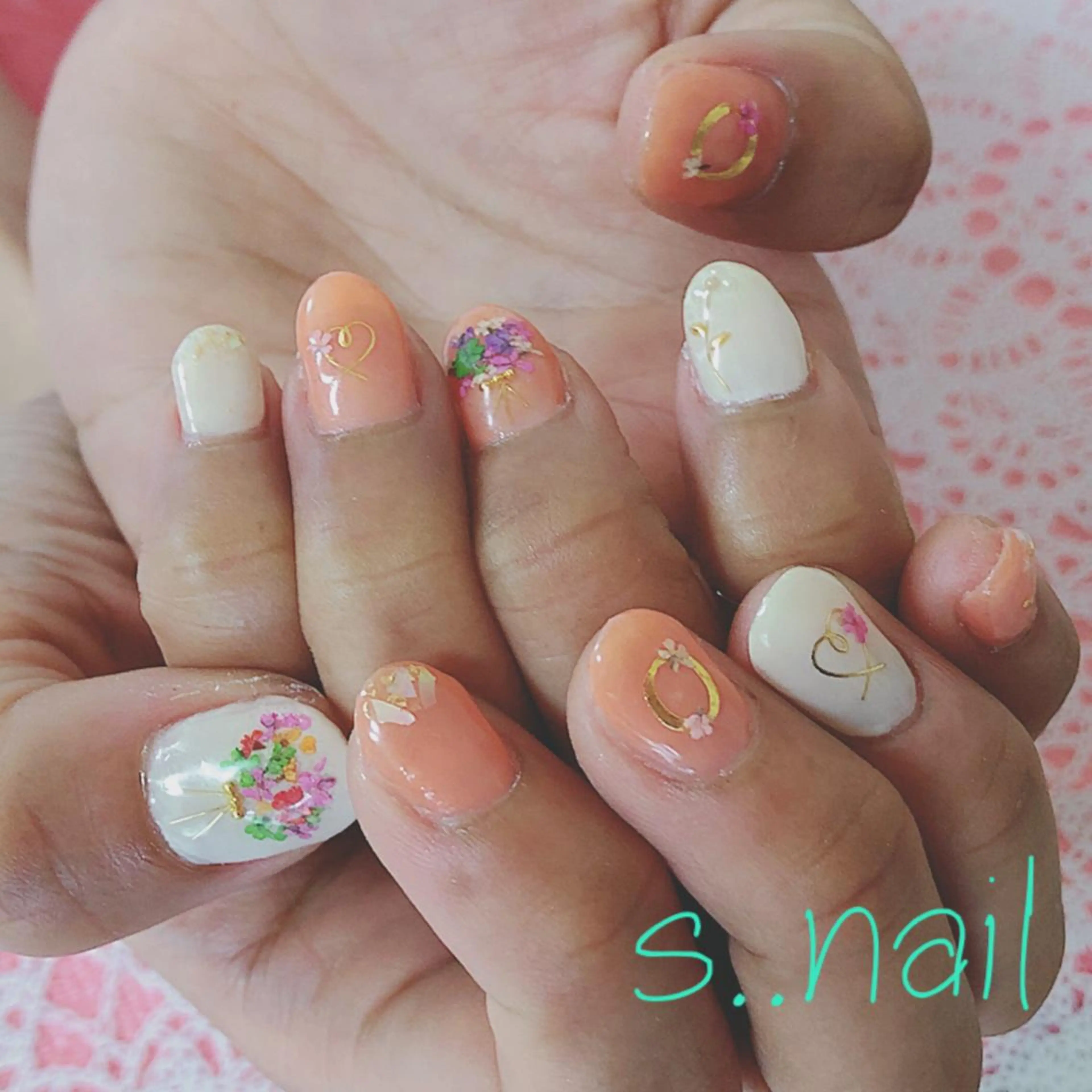 ネイル オレンジ ハンドネイル フットネイル s..nail / MORITAのネイルデザイン