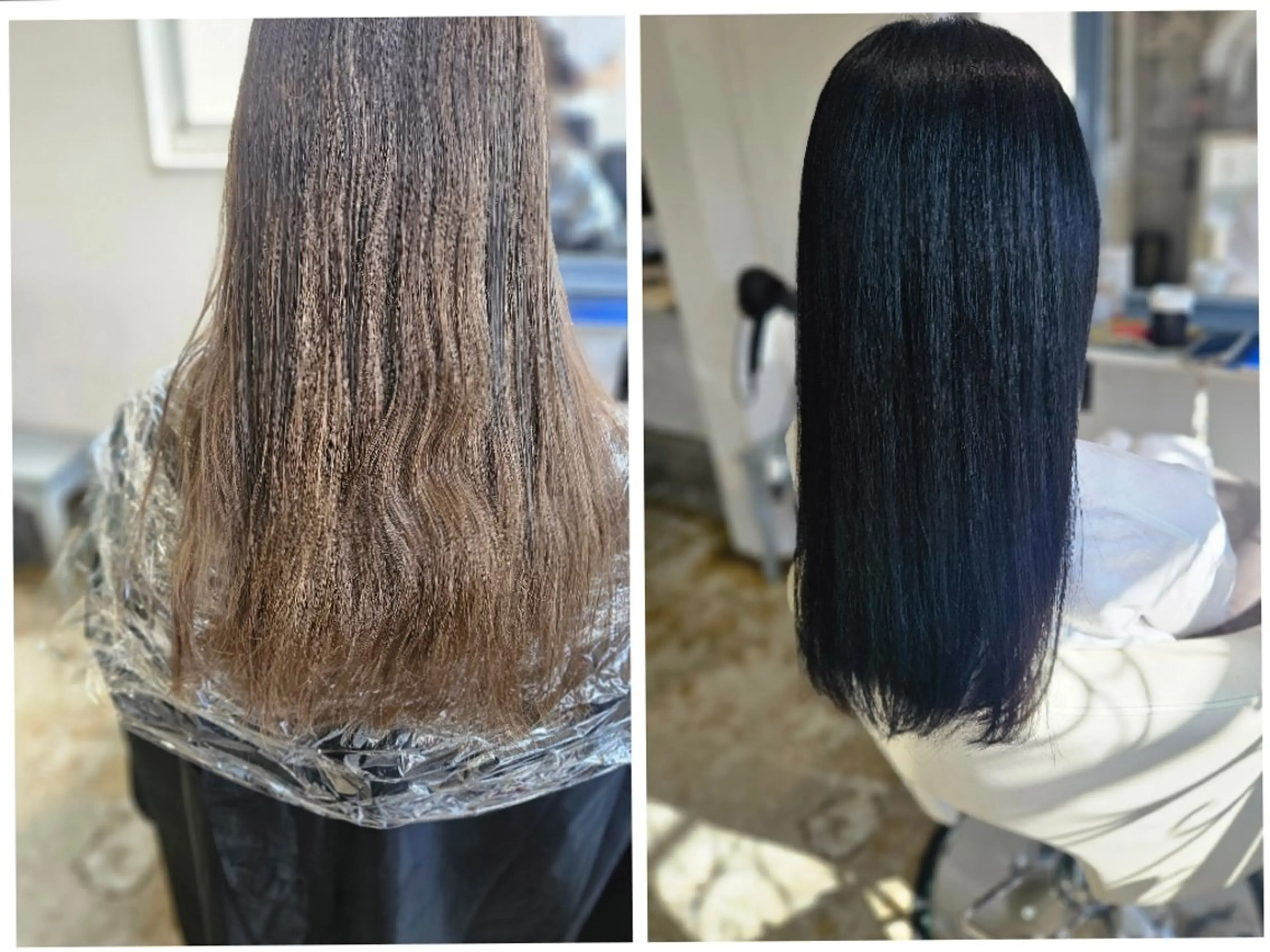 カラー 黒髪 ブルーカラー ブルーブラック ヘアカラー  熊野 タイソンのヘアスタイル