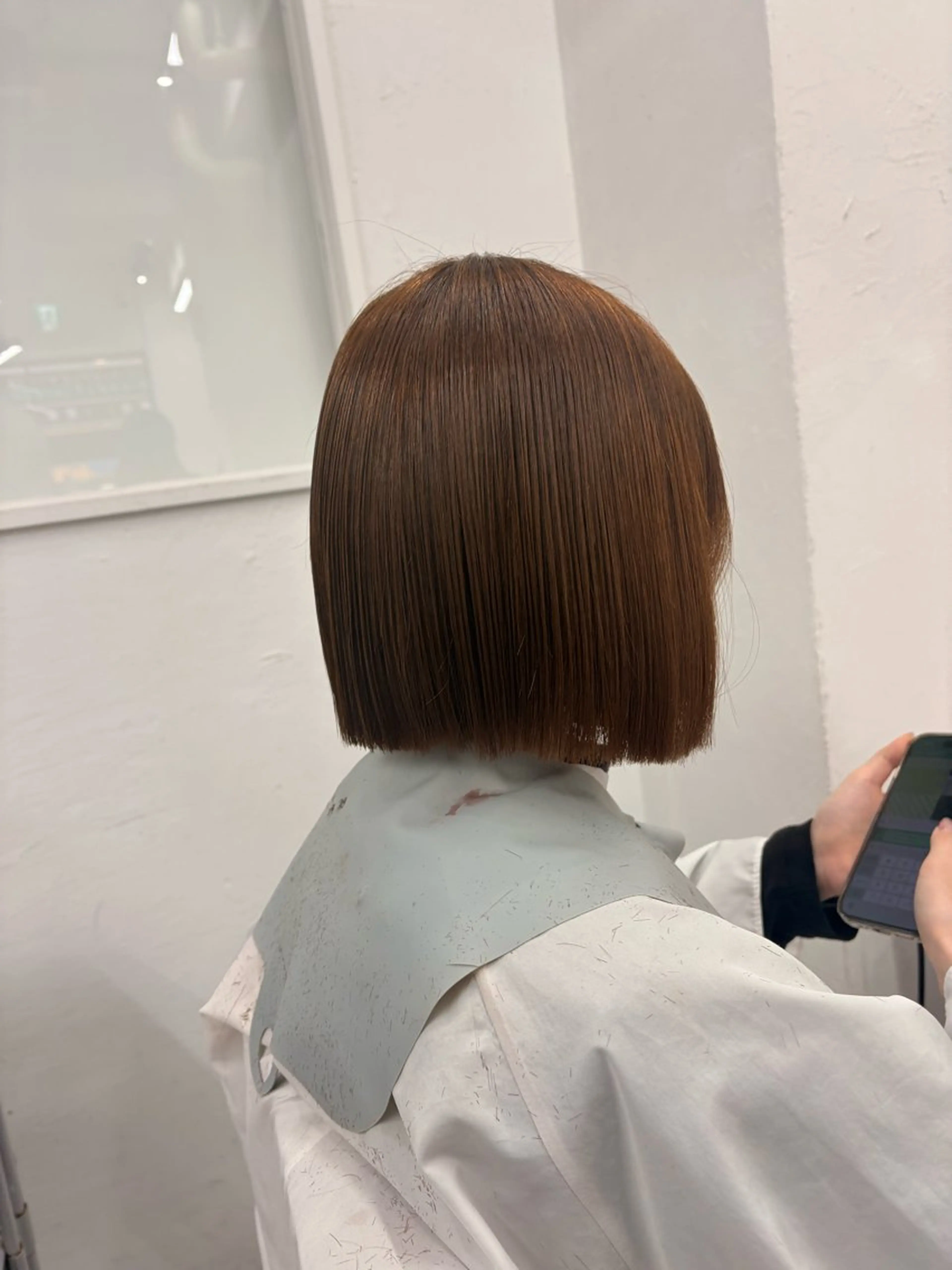 ミディアム 切りっぱなしボブ ボブ 韓国ボブ天文館 🎀kanon🎀のヘアスタイル