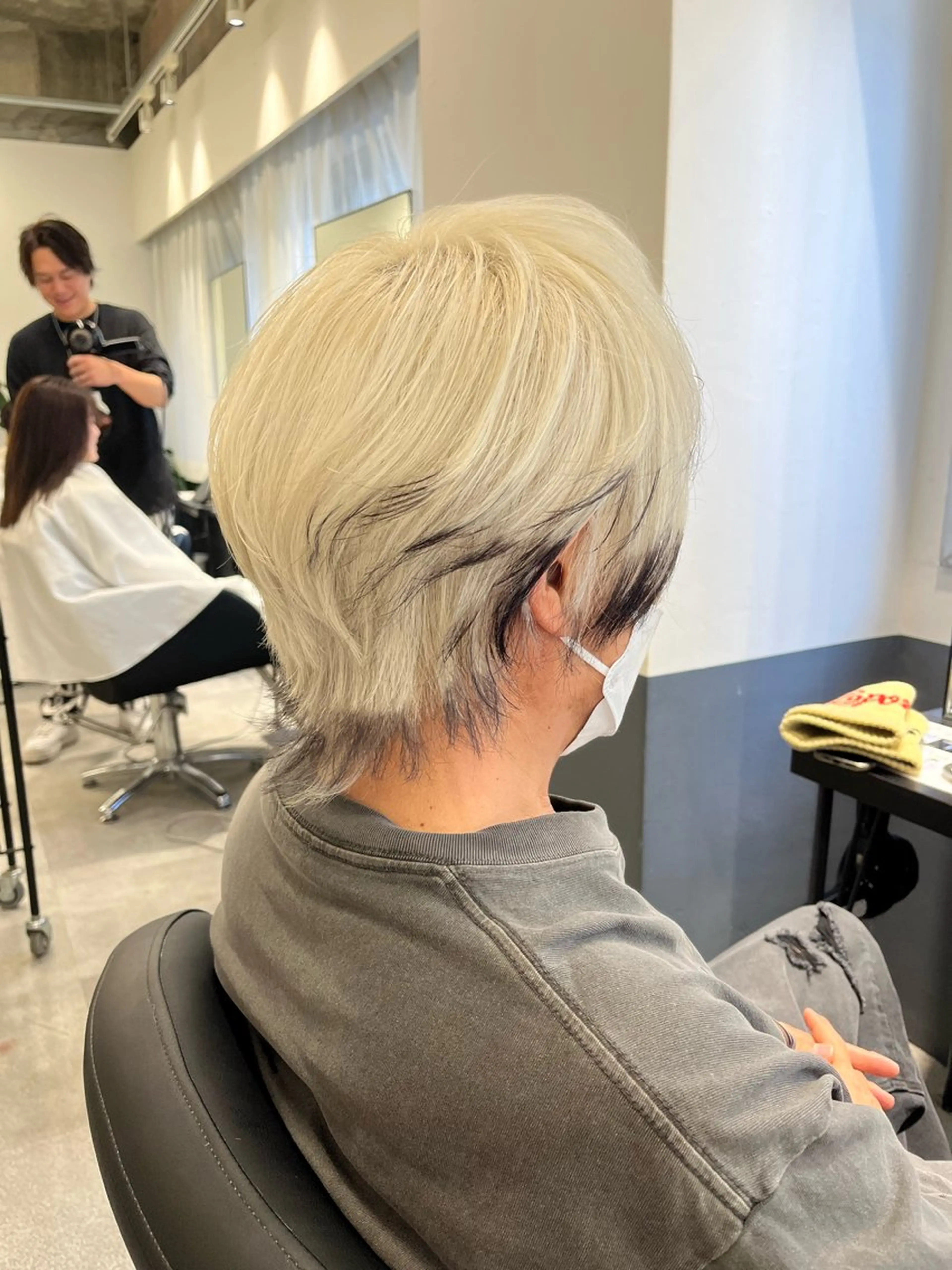 メンズ オールバック アップバング センターパート フェードカット マンバンヘア カット ヘアカラー 西岡 あつみ/ 堀江美容室のヘアスタイル