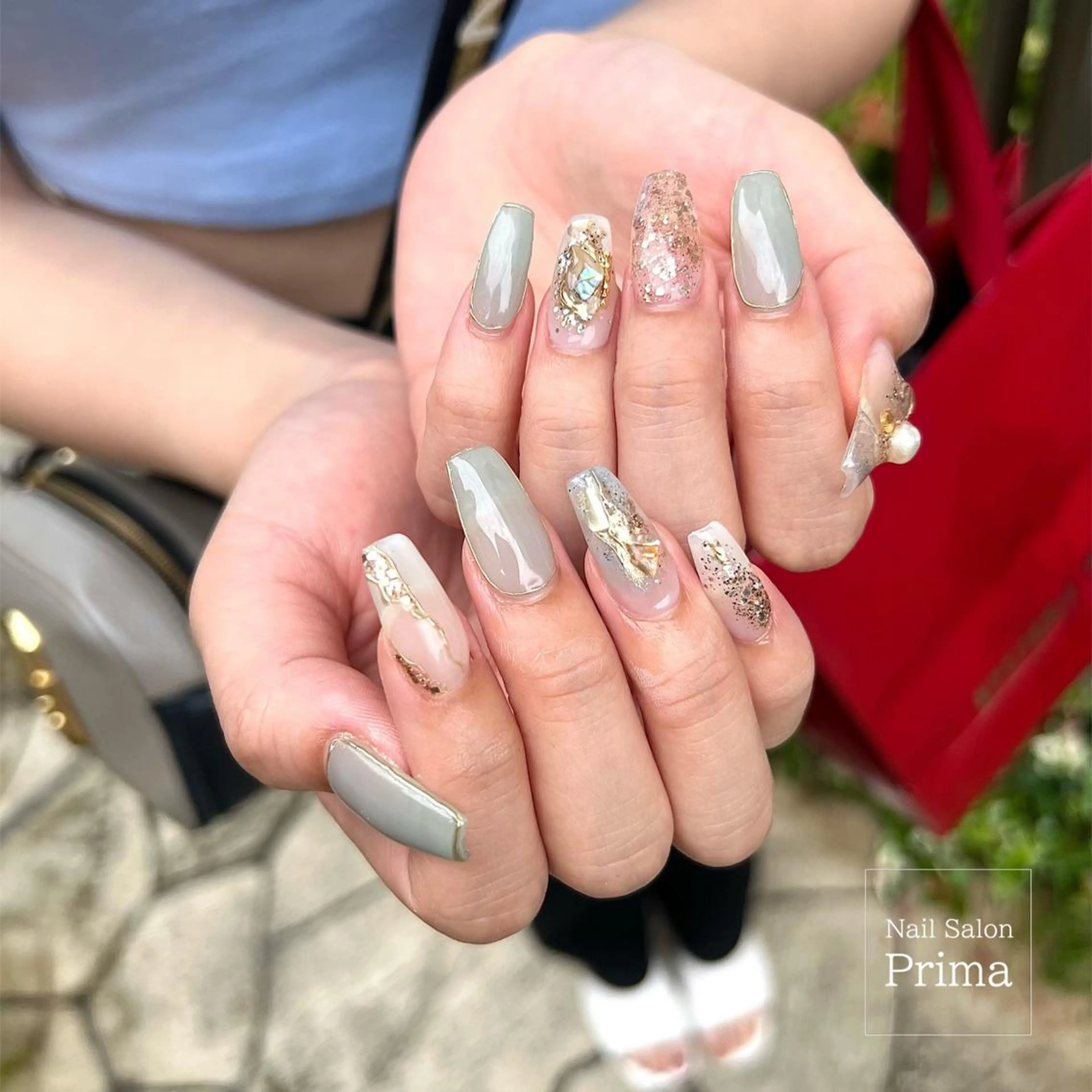 セミロング ネイル 長さ出し SalonPrima Nail & Eyeのネイルデザイン