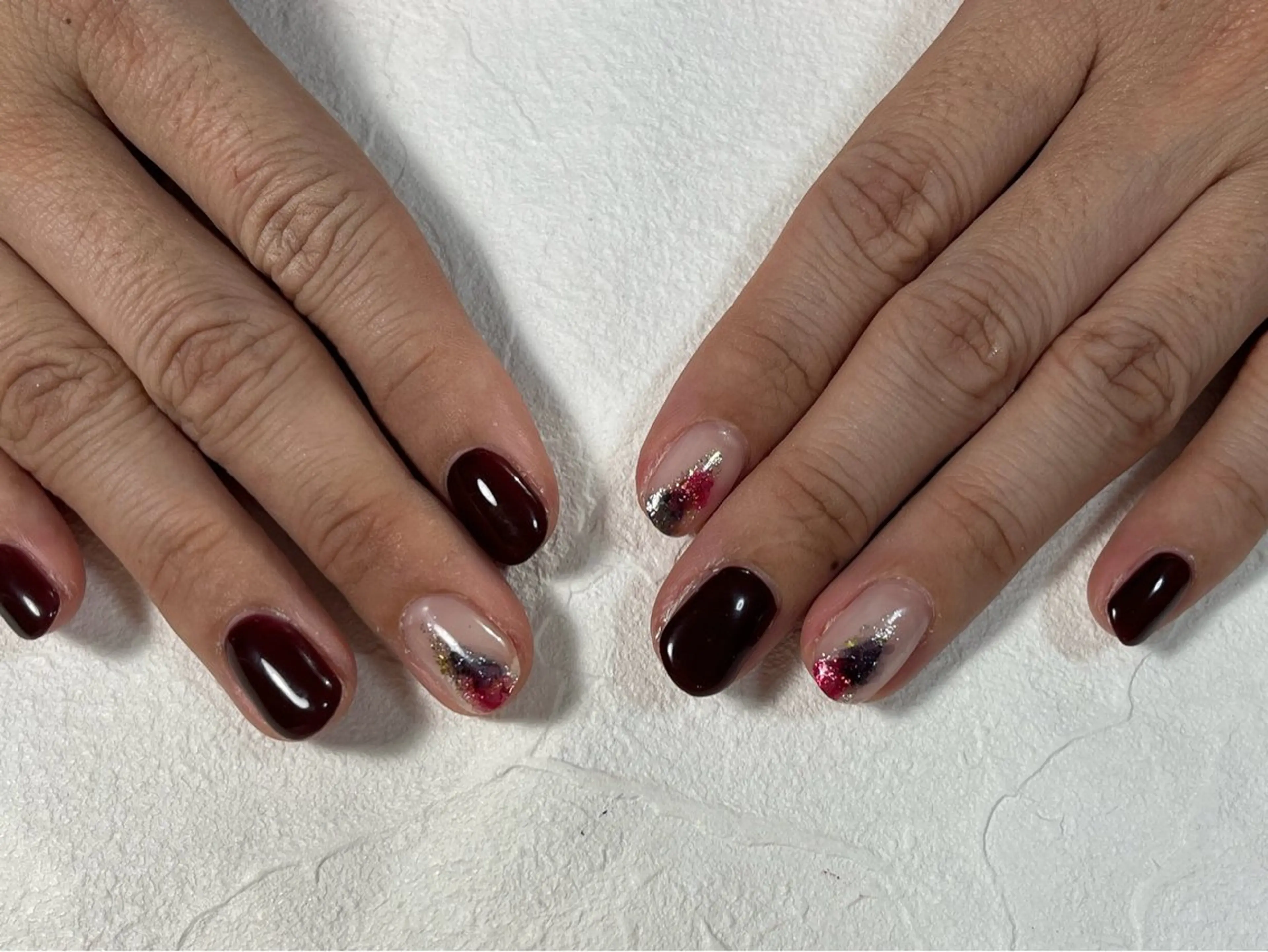 ネイル オーロラネイル フットネイル フレンチネイル ジェルネイル 韓国ネイル ハンドネイル kiki nail たまプラーザのネイルデザイン