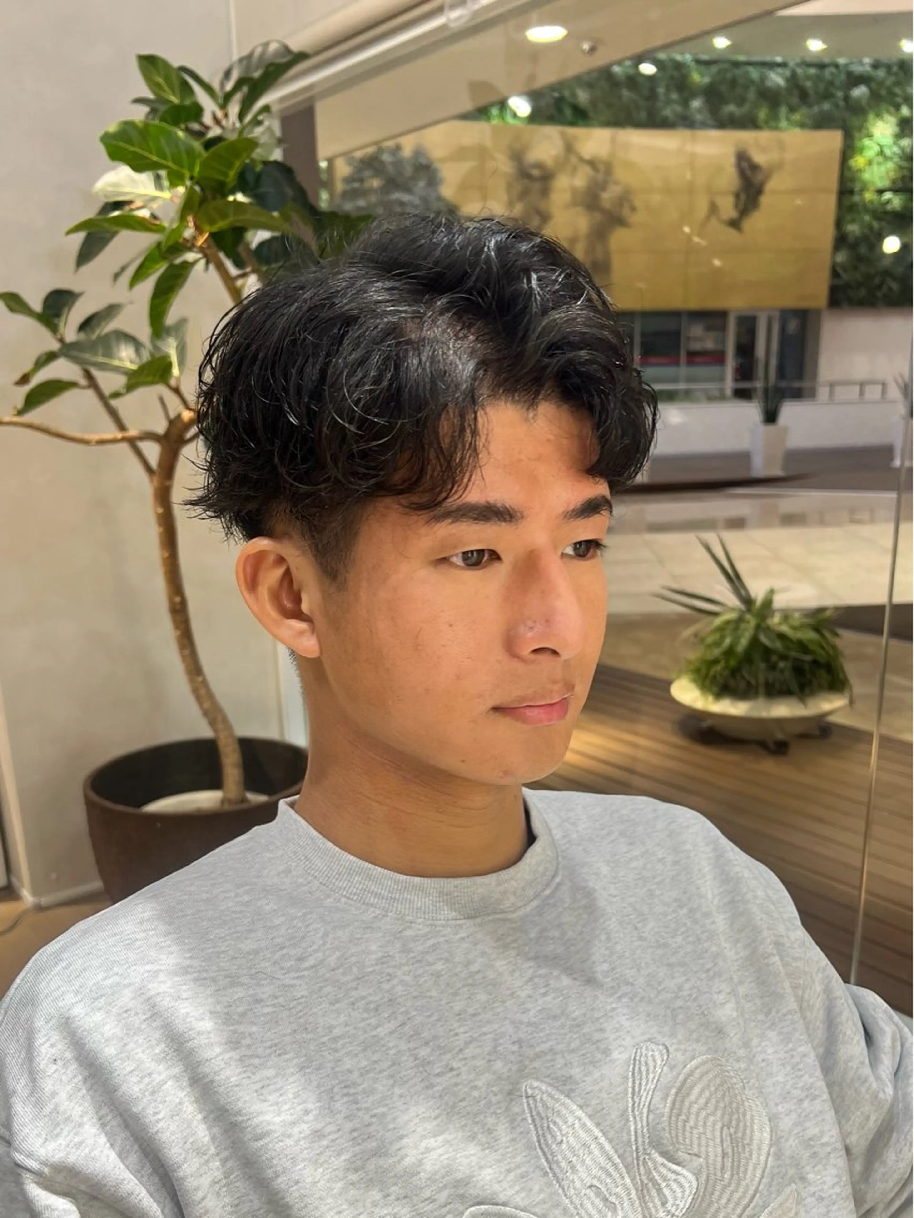 ショート パーマ メンズ カット パーマ 梅田茶屋町メンズ 専門美容師 山元一平のヘアスタイル