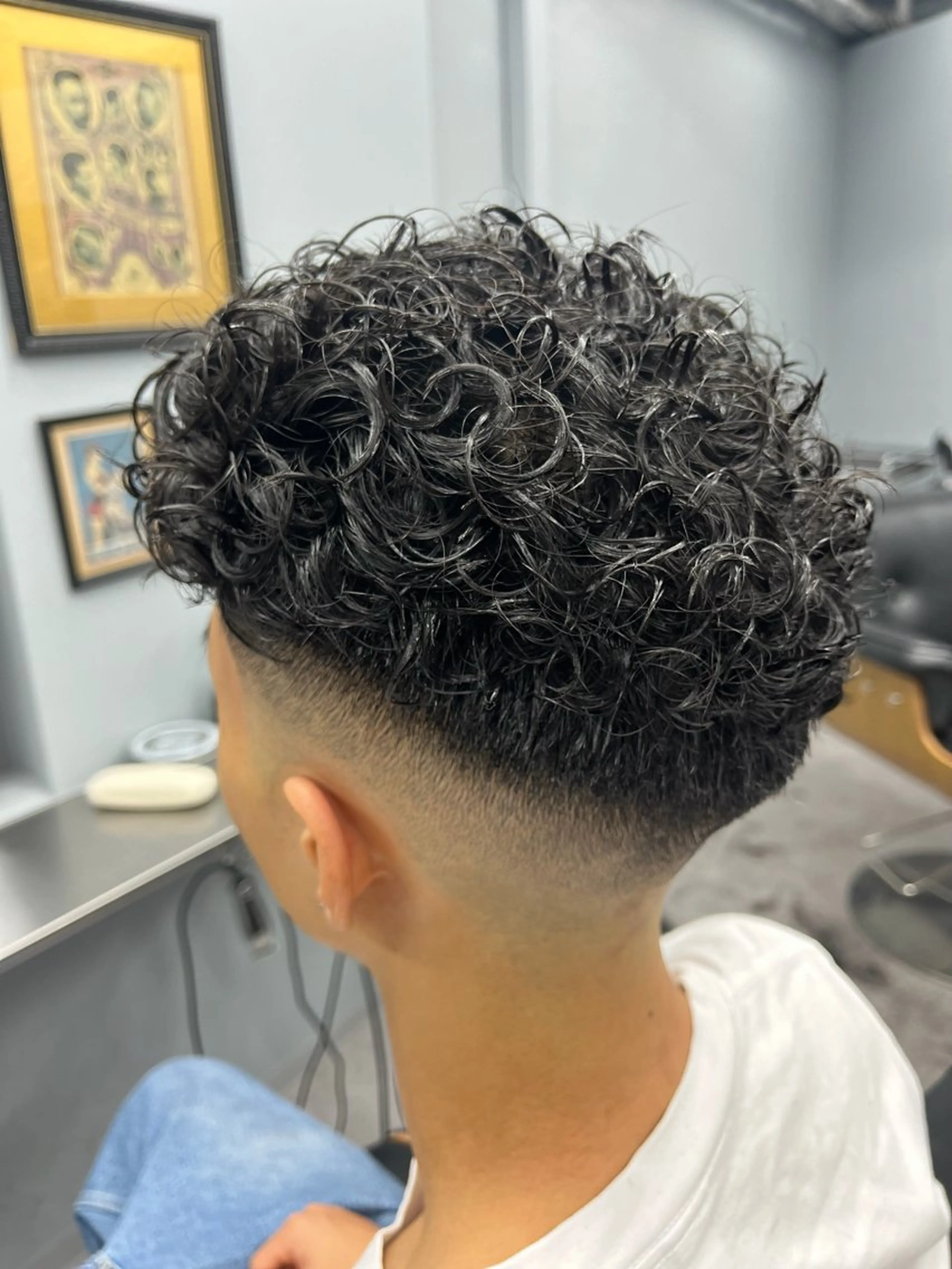 ショート パーマ メンズ カット パーマ トリートメント 池袋メンズパーマ フェード純平のヘアスタイル