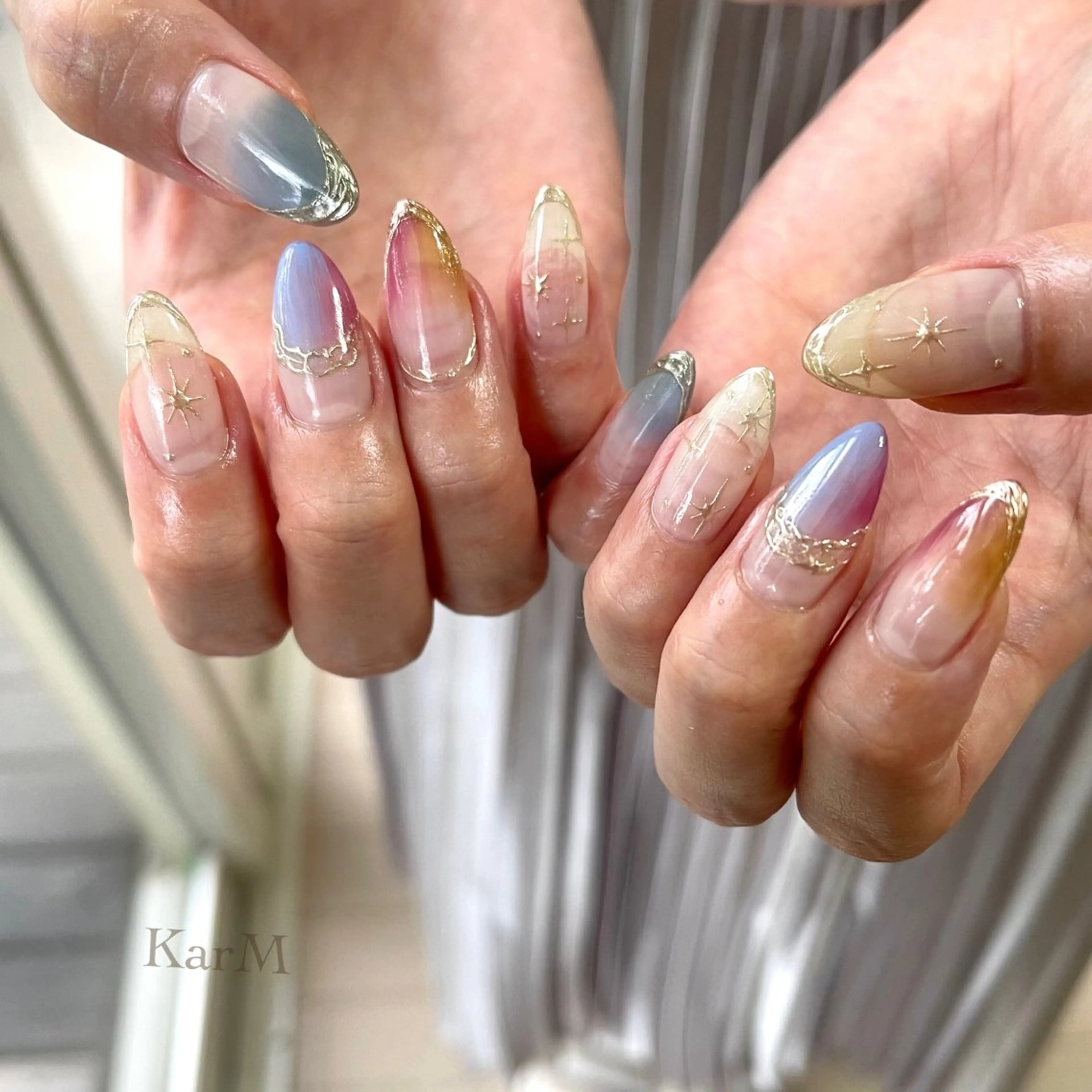 ネイル アートネイル オーロラネイル チークネイル フットネイル フレンチネイル ogino karinのネイルデザイン