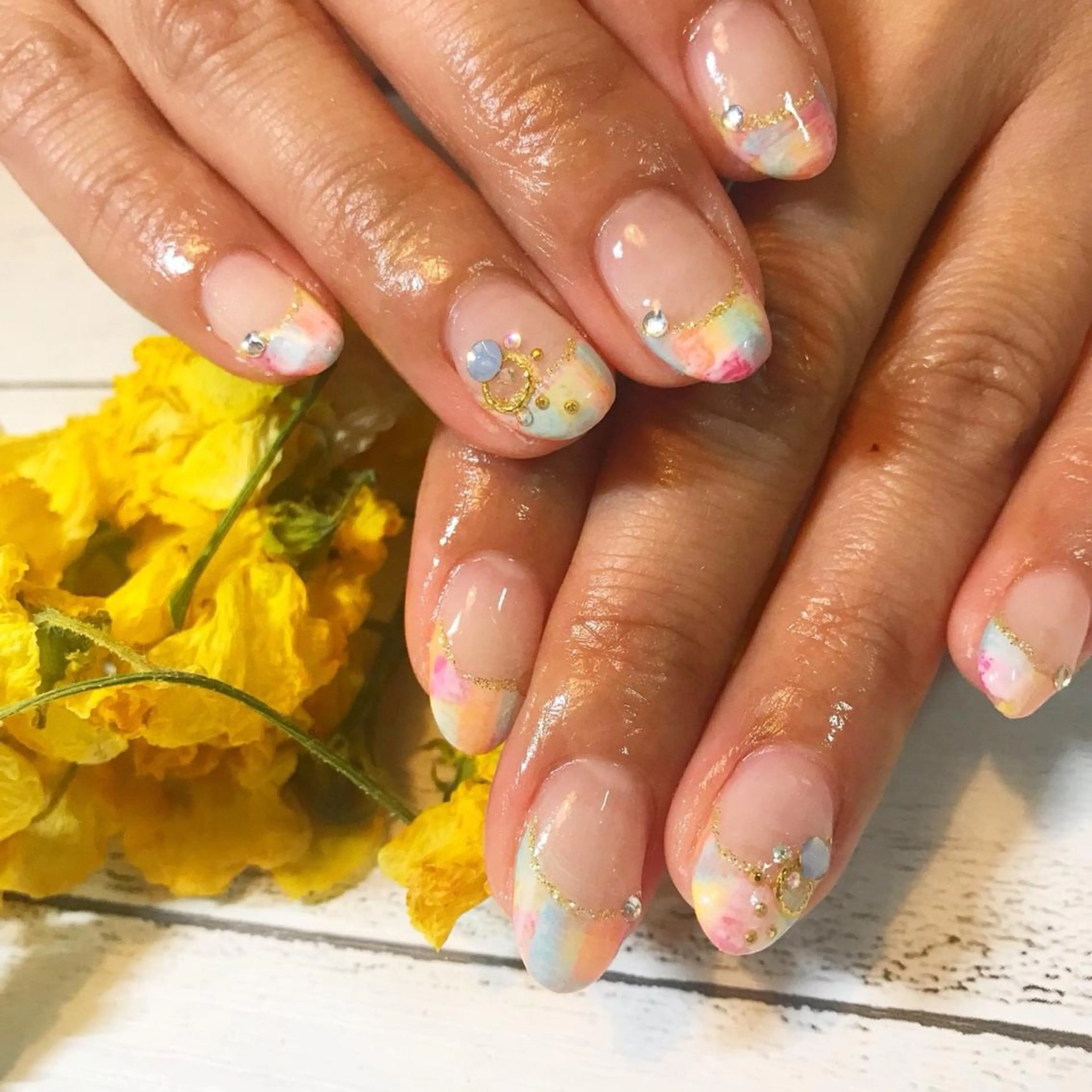 ネイル フレンチネイル ハンドネイル フットネイル GéRanium Harukaのネイルデザイン