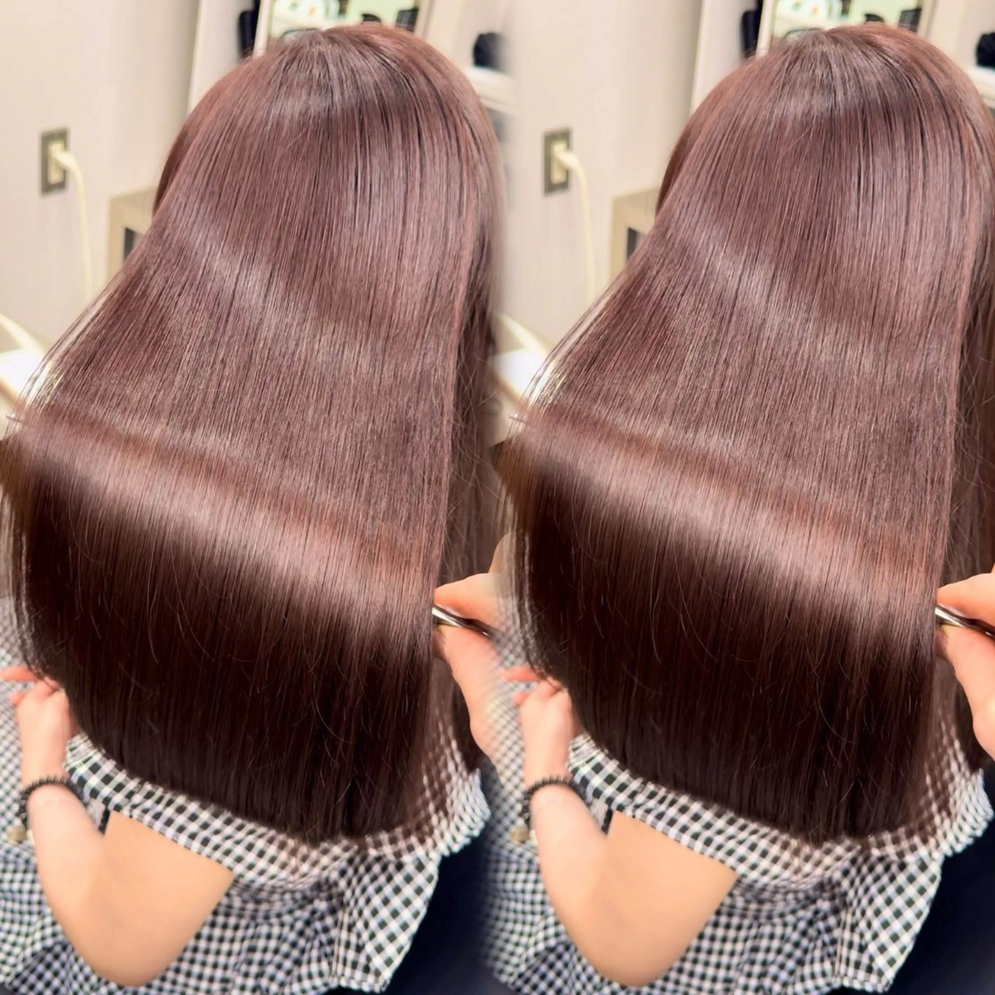 ロング 髪質改善 縮毛矯正 トリートメント カット ヘアカラー トリートメント 💕韓国レイヤー× 髪質改善 宮内諒のヘアスタイル