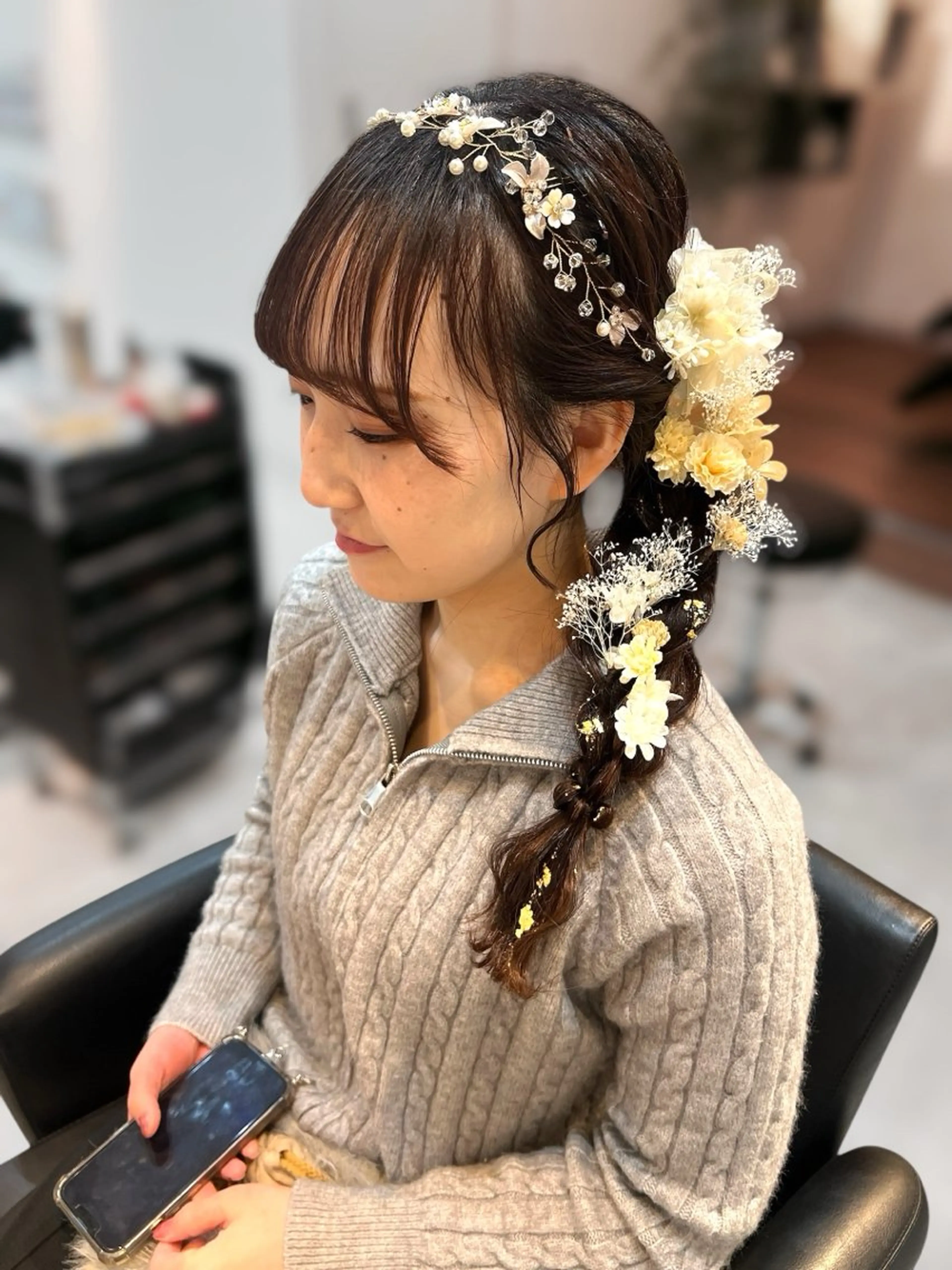 ヘアアレンジ 成人式 入学式 卒業式のヘアスタイル ヘアセット 透明感カラー/艶髪 🌷ちばなお🌷のヘアスタイル