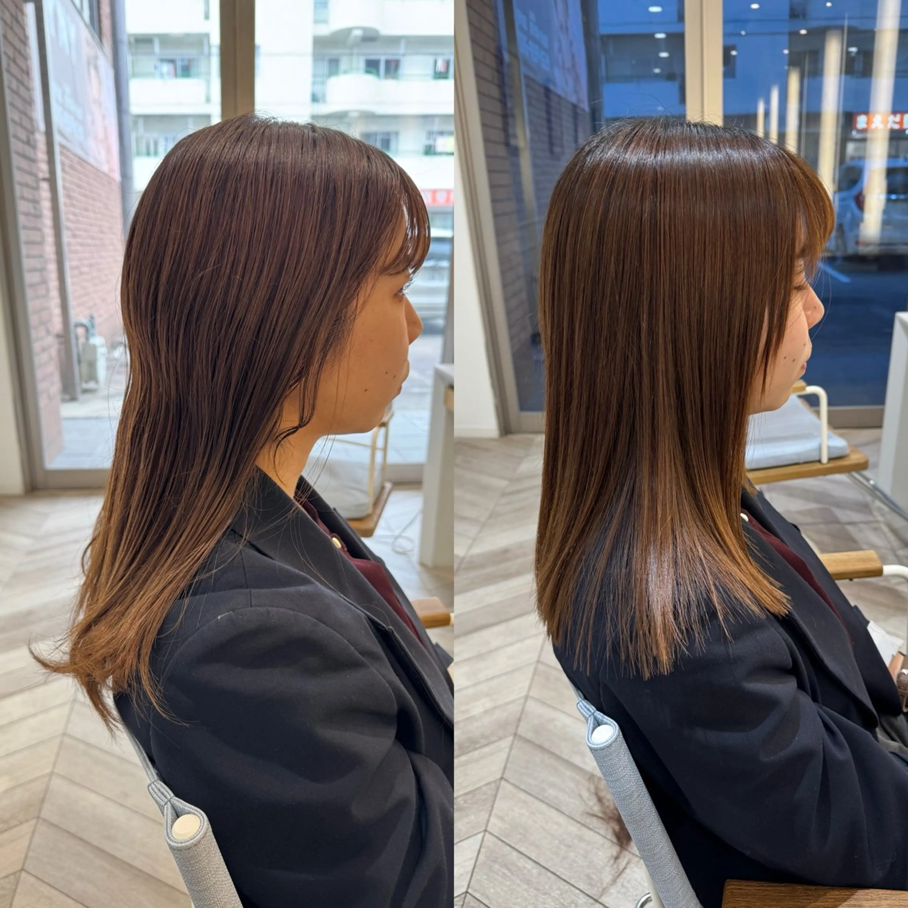 セミロング カット 縮毛矯正 トリートメント 縮毛矯正/白髪ぼかし ショートボブ/鈴木のヘアスタイル