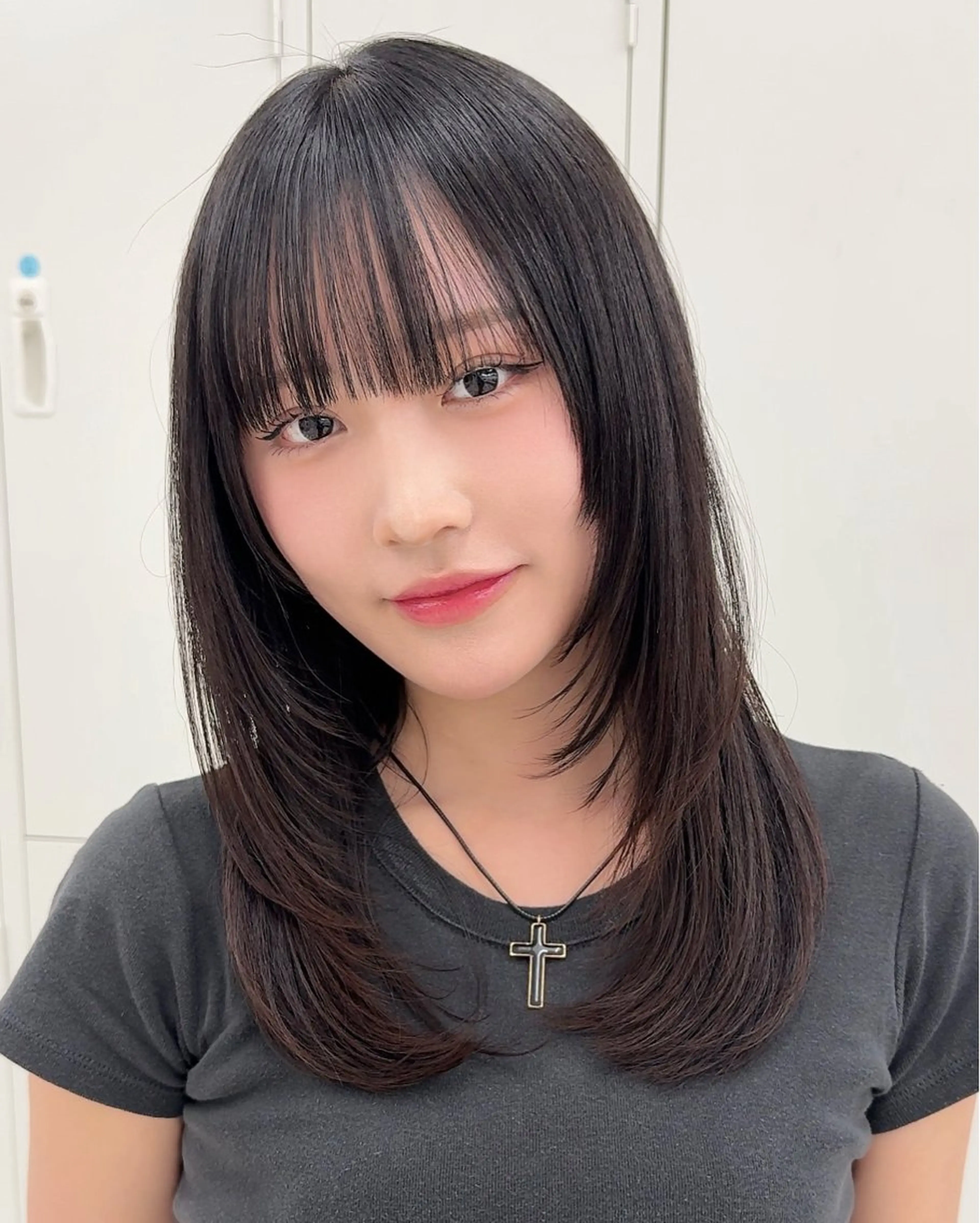 ミディアム カット ヘアカラー hiromu/ レイヤー/渋谷のヘアスタイル