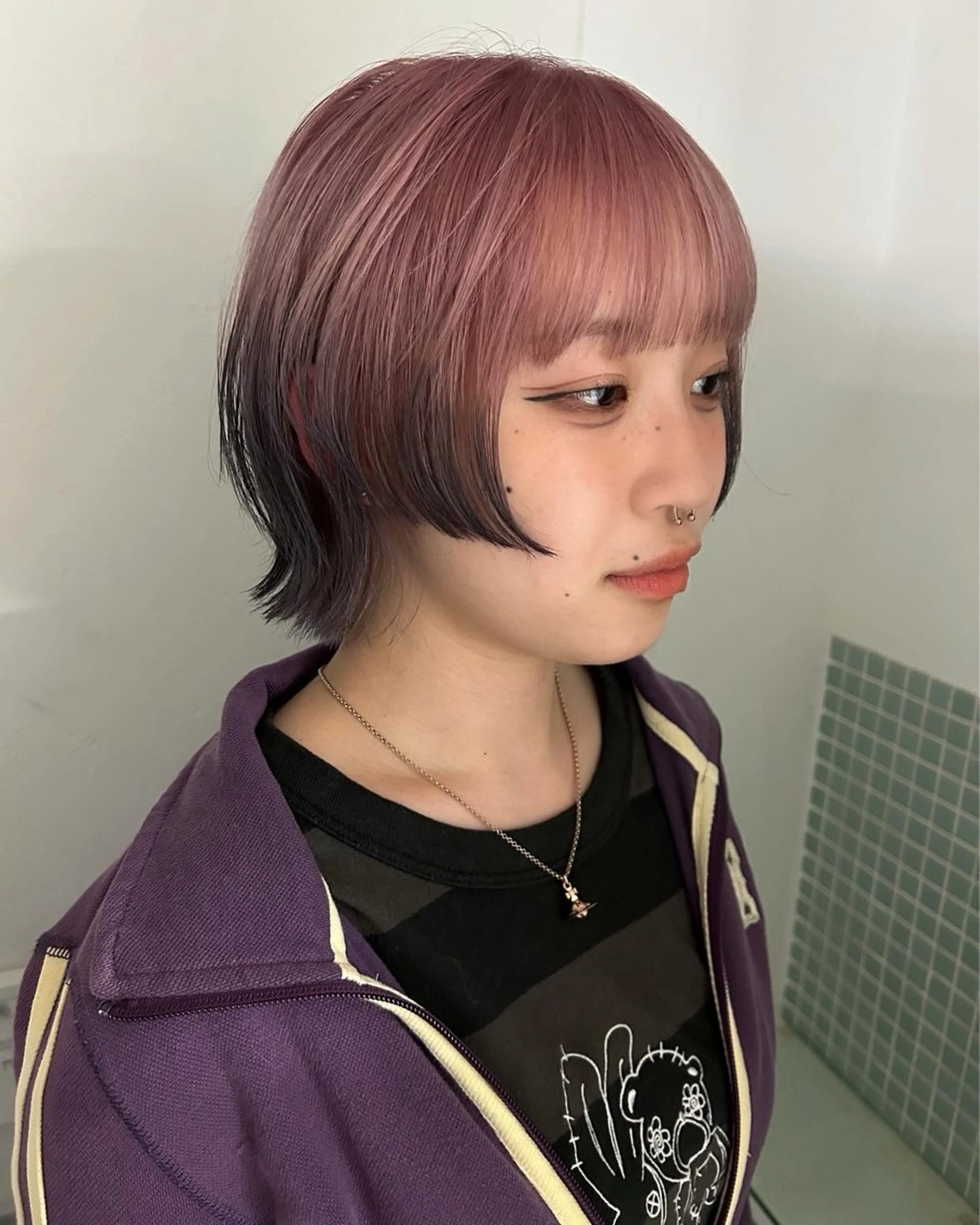 ショート カラー カット ヘアカラー トリートメント hen所属・心斎橋/レイヤー/ ブリーチ/モエのヘアスタイル