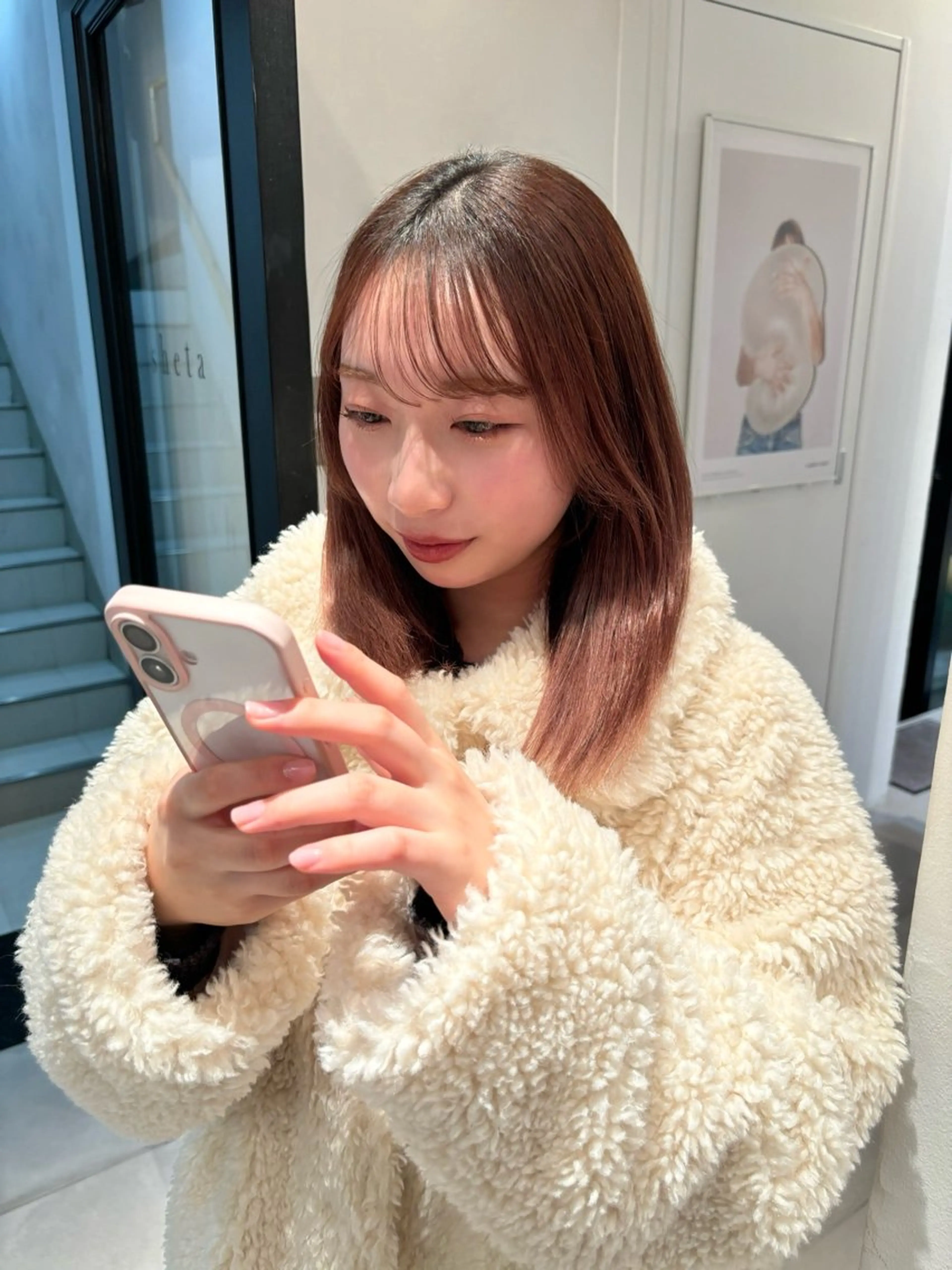 ミディアム 縮毛矯正 rizu🤎/ ボブ /ブラウンカラーのヘアスタイル