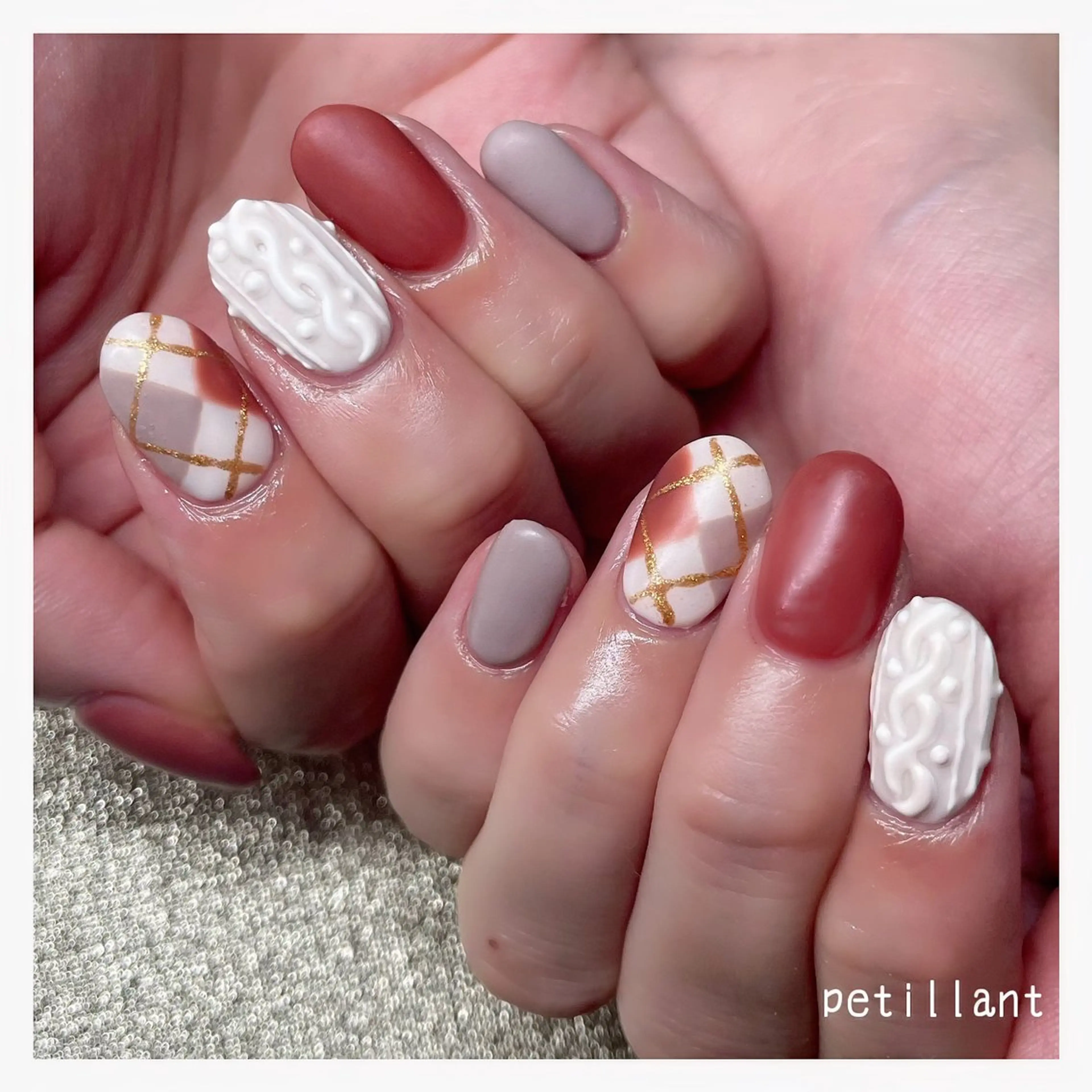 ネイル アートネイル マットネイル nail salon petillantのネイルデザイン