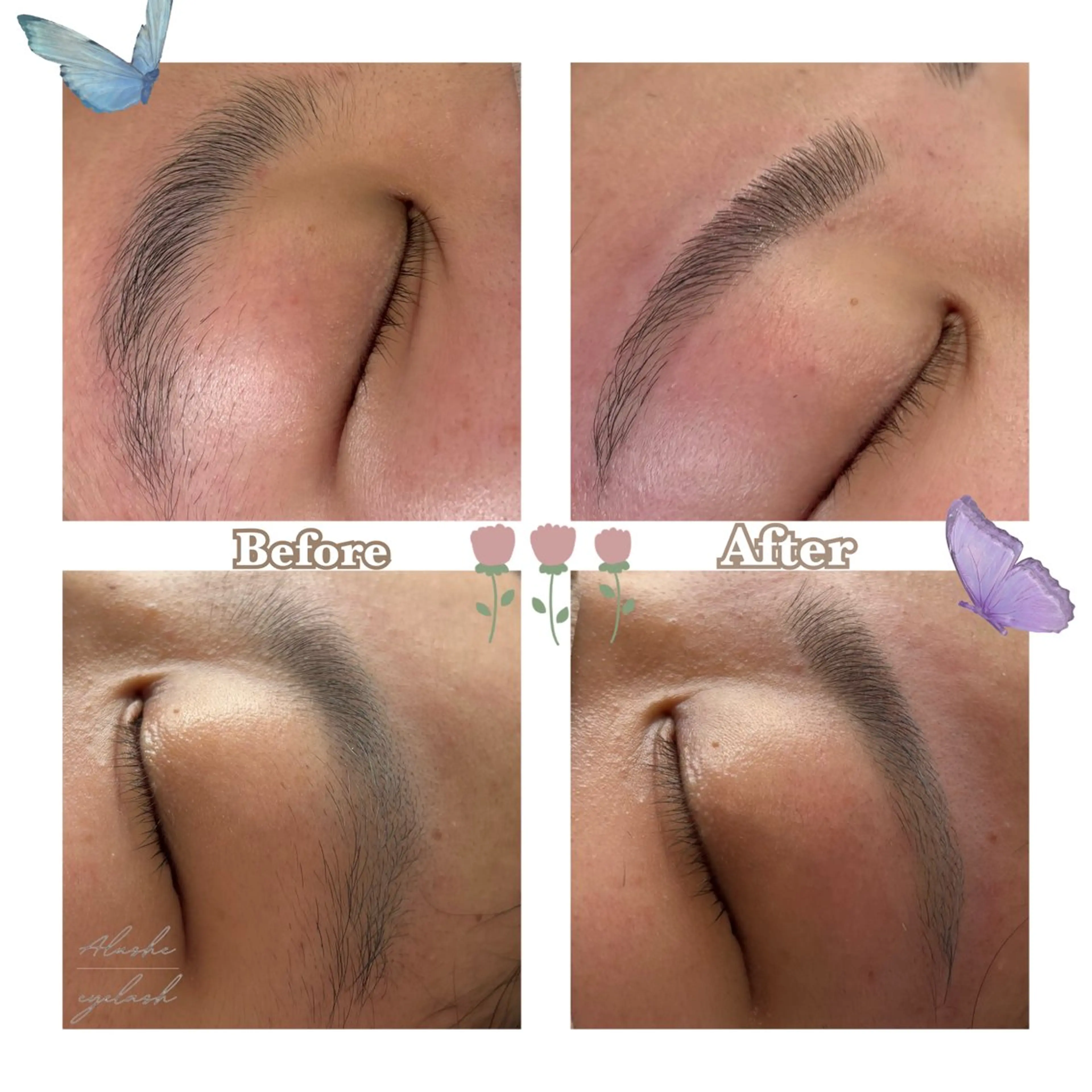 アイブロウ ワックス脱毛 ⁺˚･༓☾アルーシェ みゆり☽༓･˚⁺のマツエク・マツパデザイン