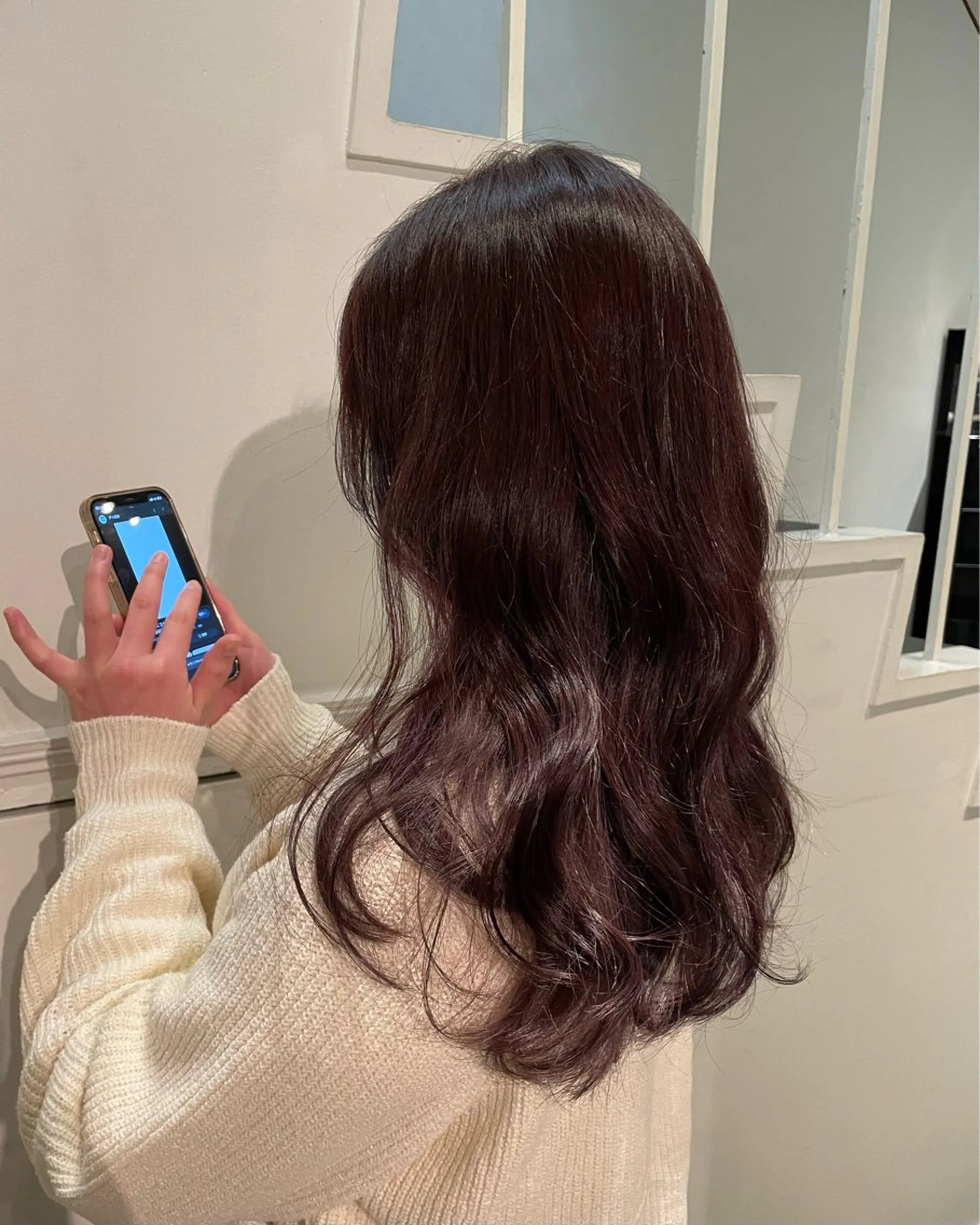 ロング カラー ブラウンカラー ピンクカラー ピンクブラウン トリートメント 向坂 亜美のヘアスタイル