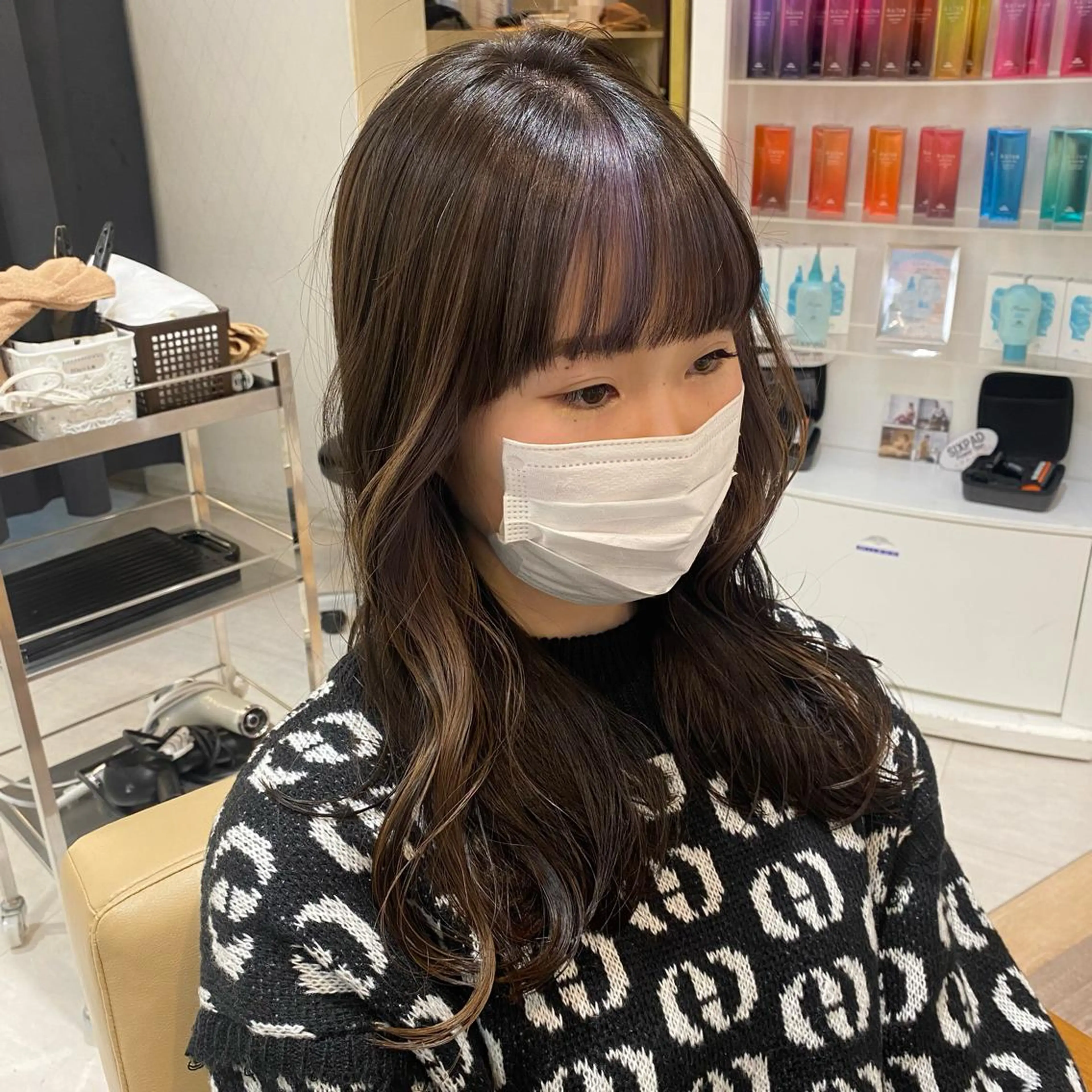 ロング カラー ミストバング  フェイスフレーミング 三好 涼華のヘアスタイル
