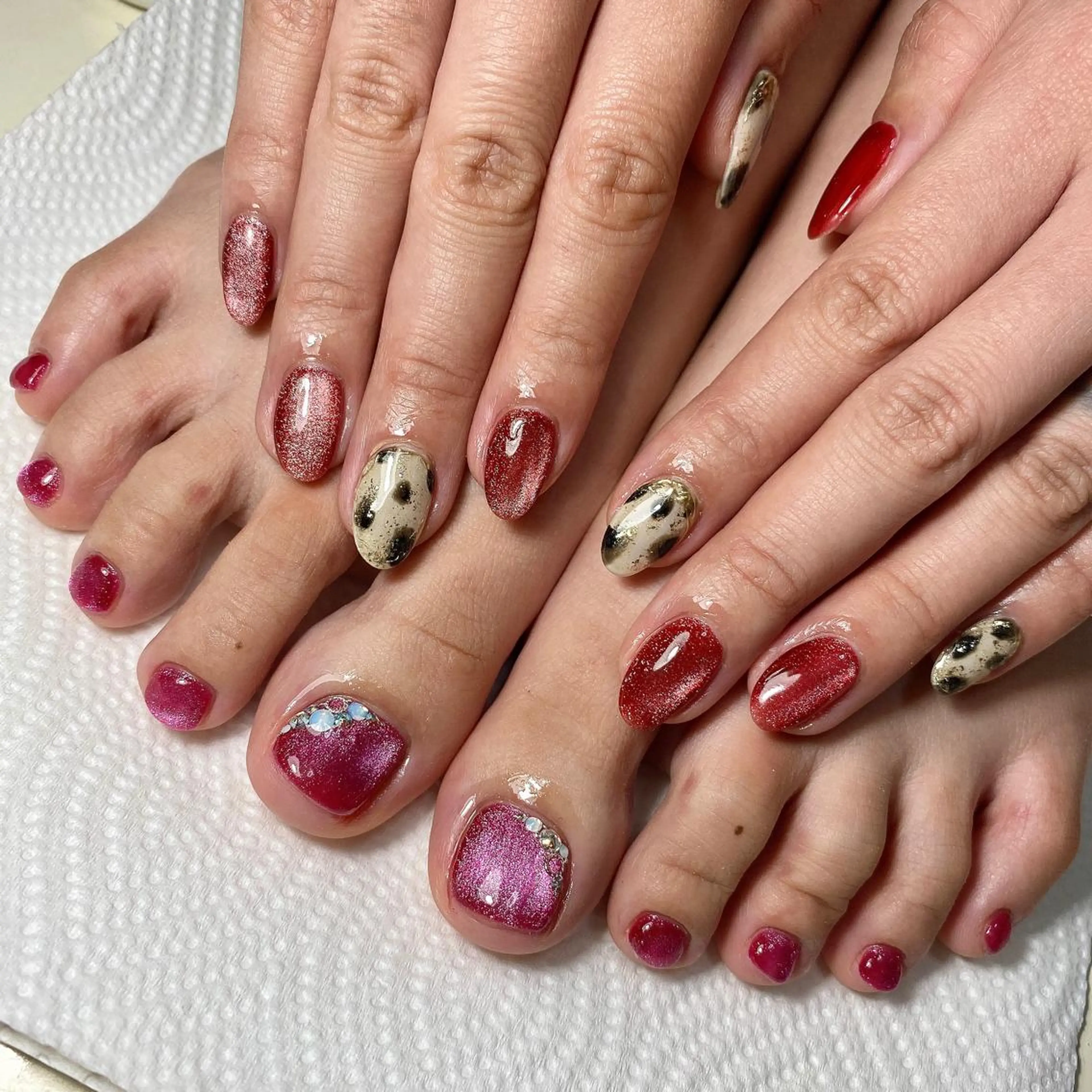 ネイル フットネイル ジェルネイル マグネットネイル しば まなみのネイルデザイン