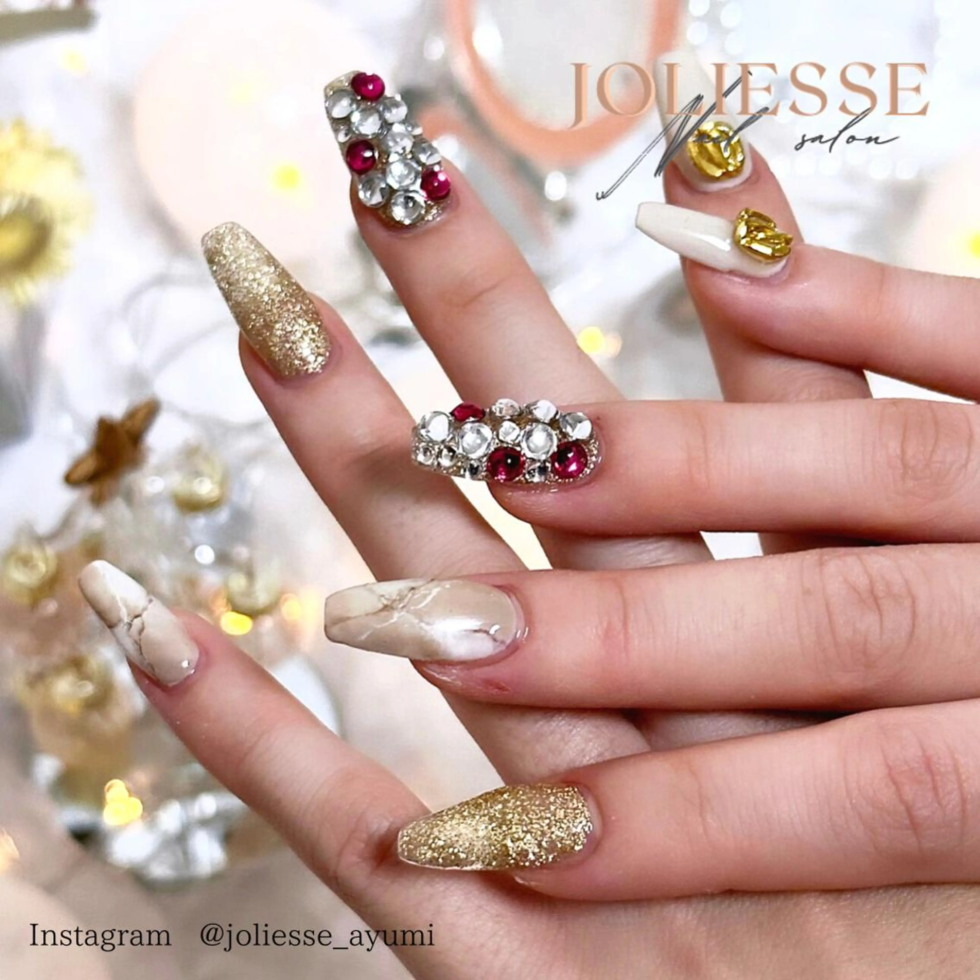 ネイル 大理石ネイル(マーブル) ハンドネイル joliesse【ジョリエス】所属・JOLIESSE Ayumiのネイルデザイン