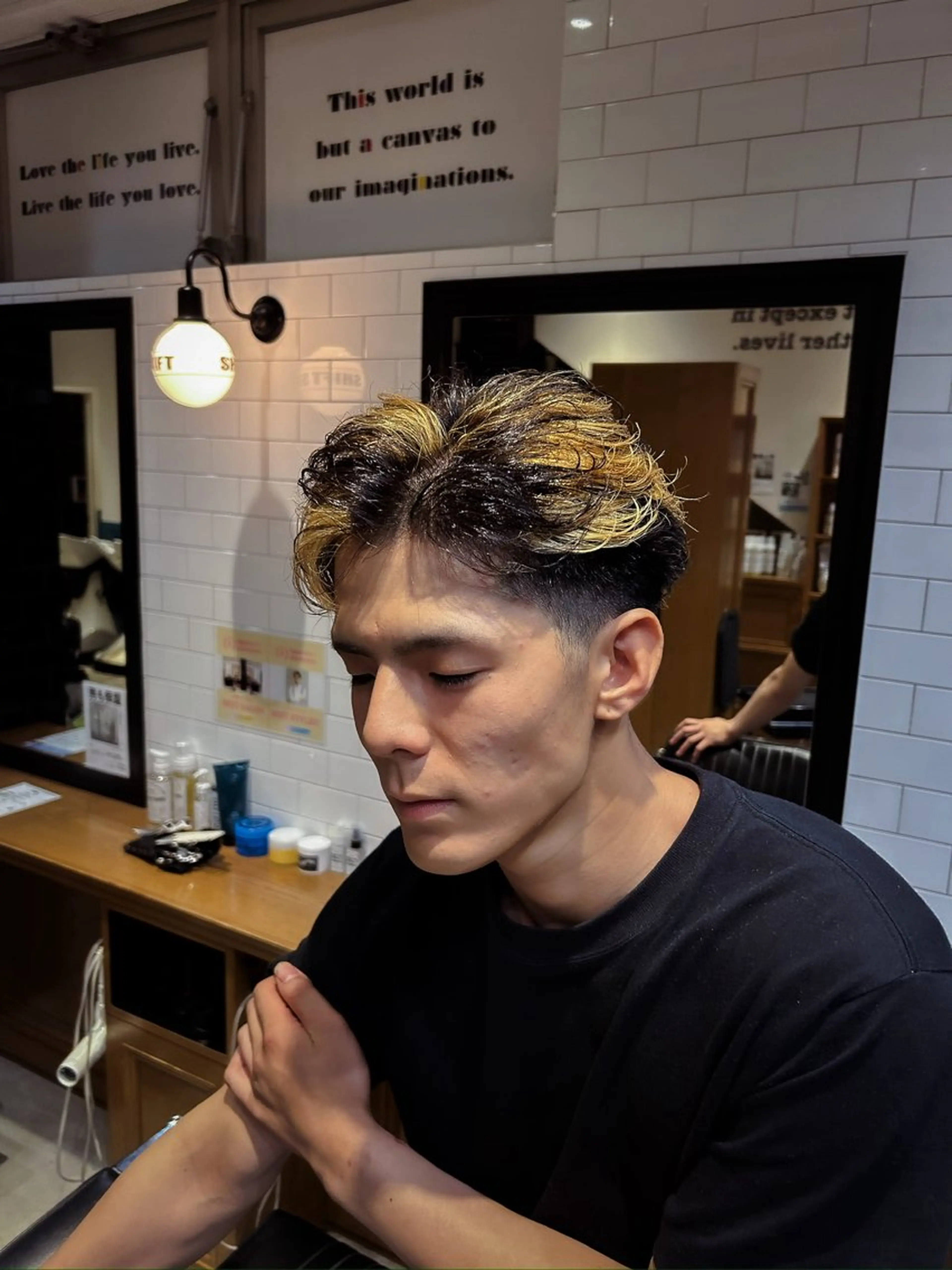 ショート カラー パーマ メンズ メンズメッシュ デザインカラー メッシュ メンズ カラー特化/ カラー特化/池田海斗のヘアスタイル