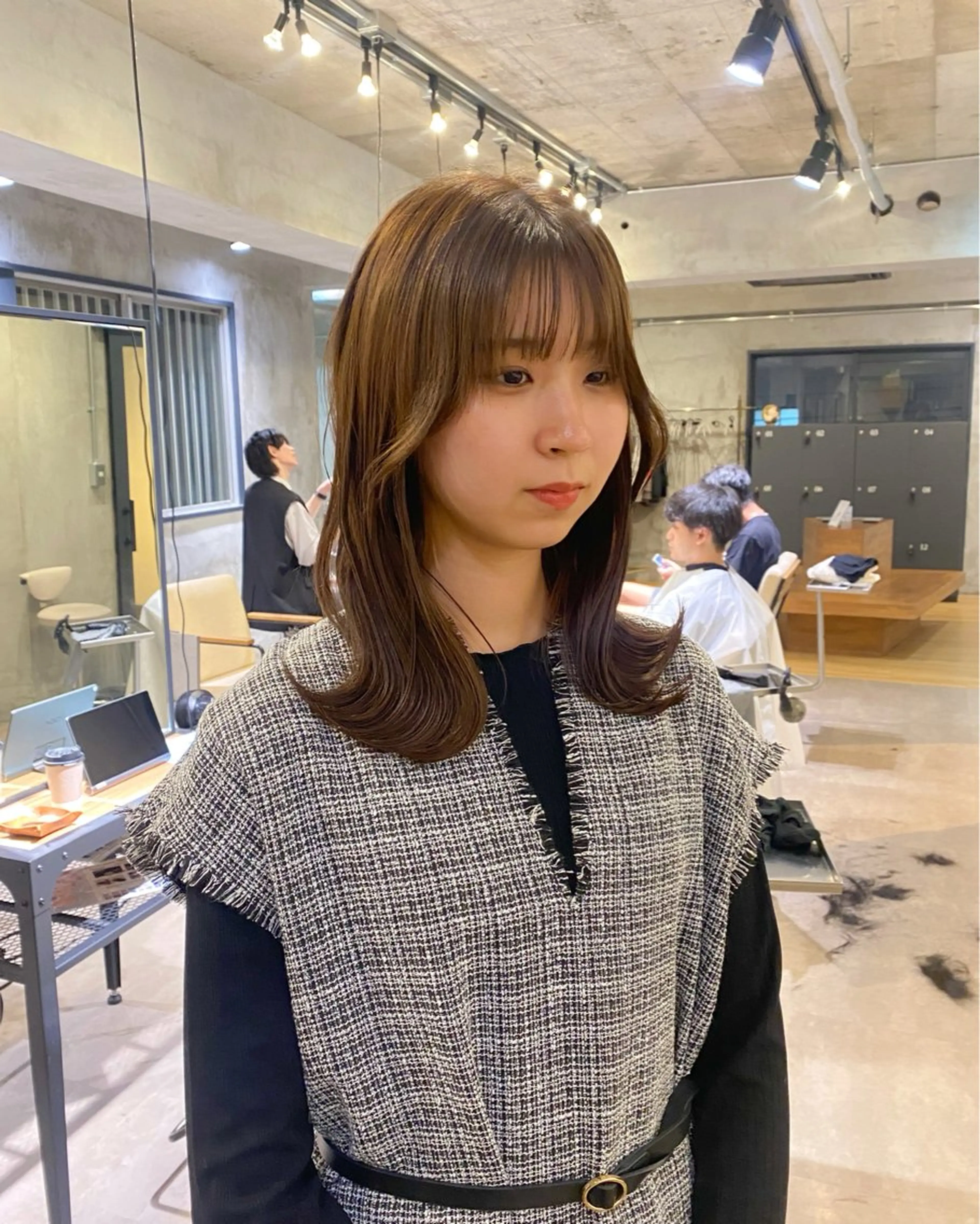 ロング カラー ベージュカラー オリーブベージュ ヘアカラー ♠️暗髪レイヤー♠️ 中山唯斗のヘアスタイル