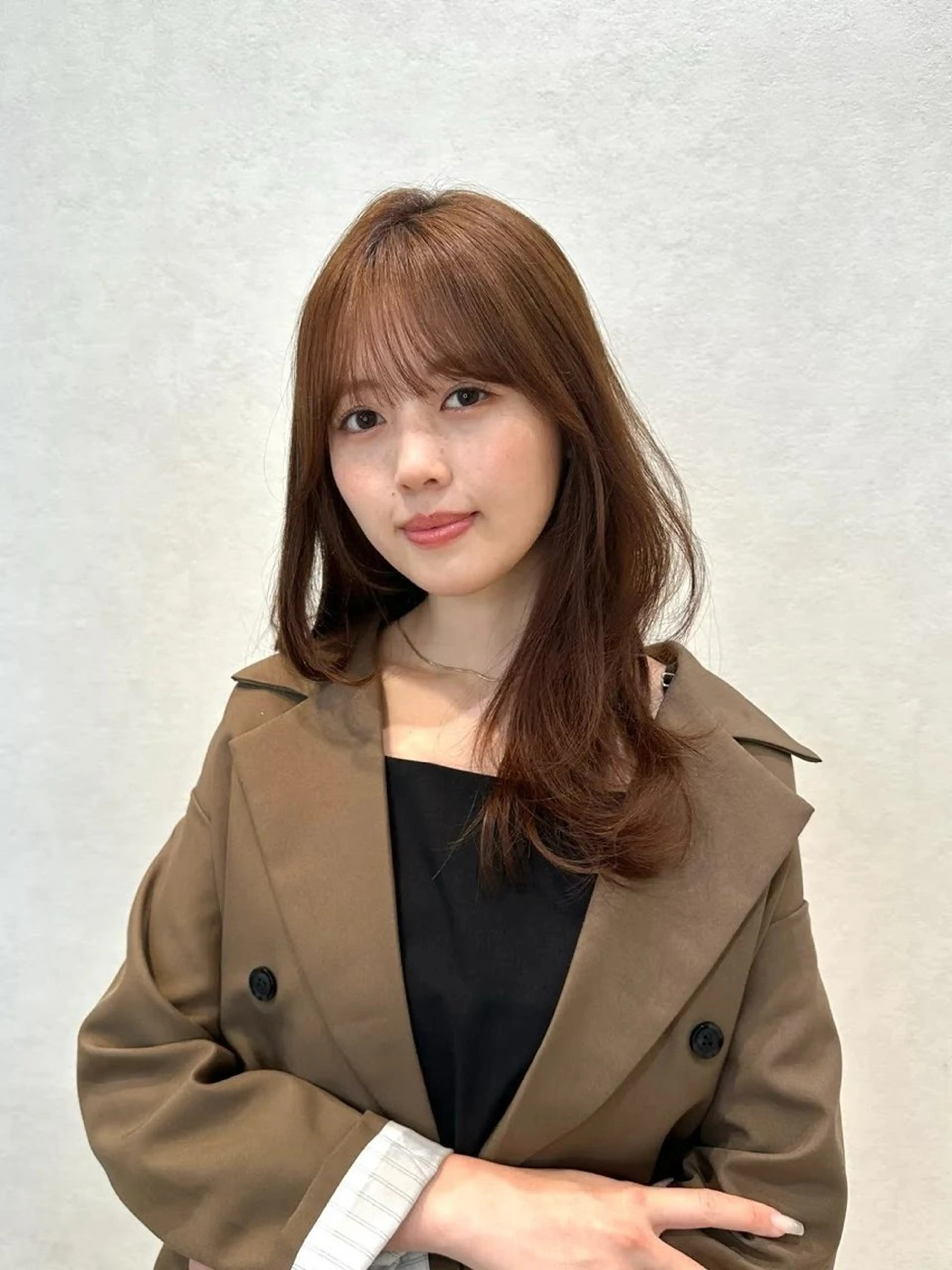 セミロング カラー パーマ カット ヘアカラー トリートメント ヘッドスパ 🫧小顔×似合わせ× 透明感カラー🫧のヘアスタイル