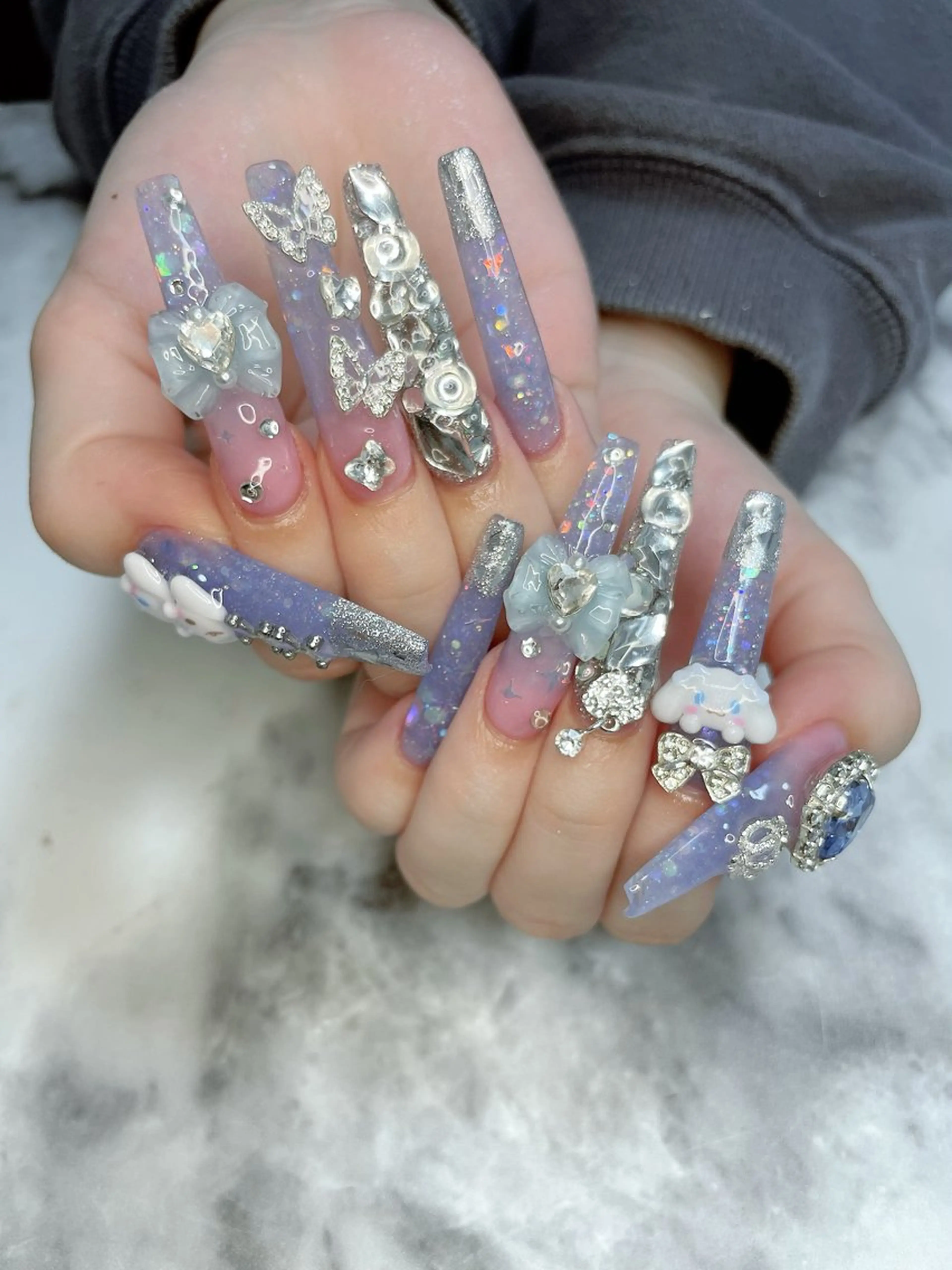 ネイル ロングネイル 持ち込み ハンドネイル Kayo 💅のネイルデザイン