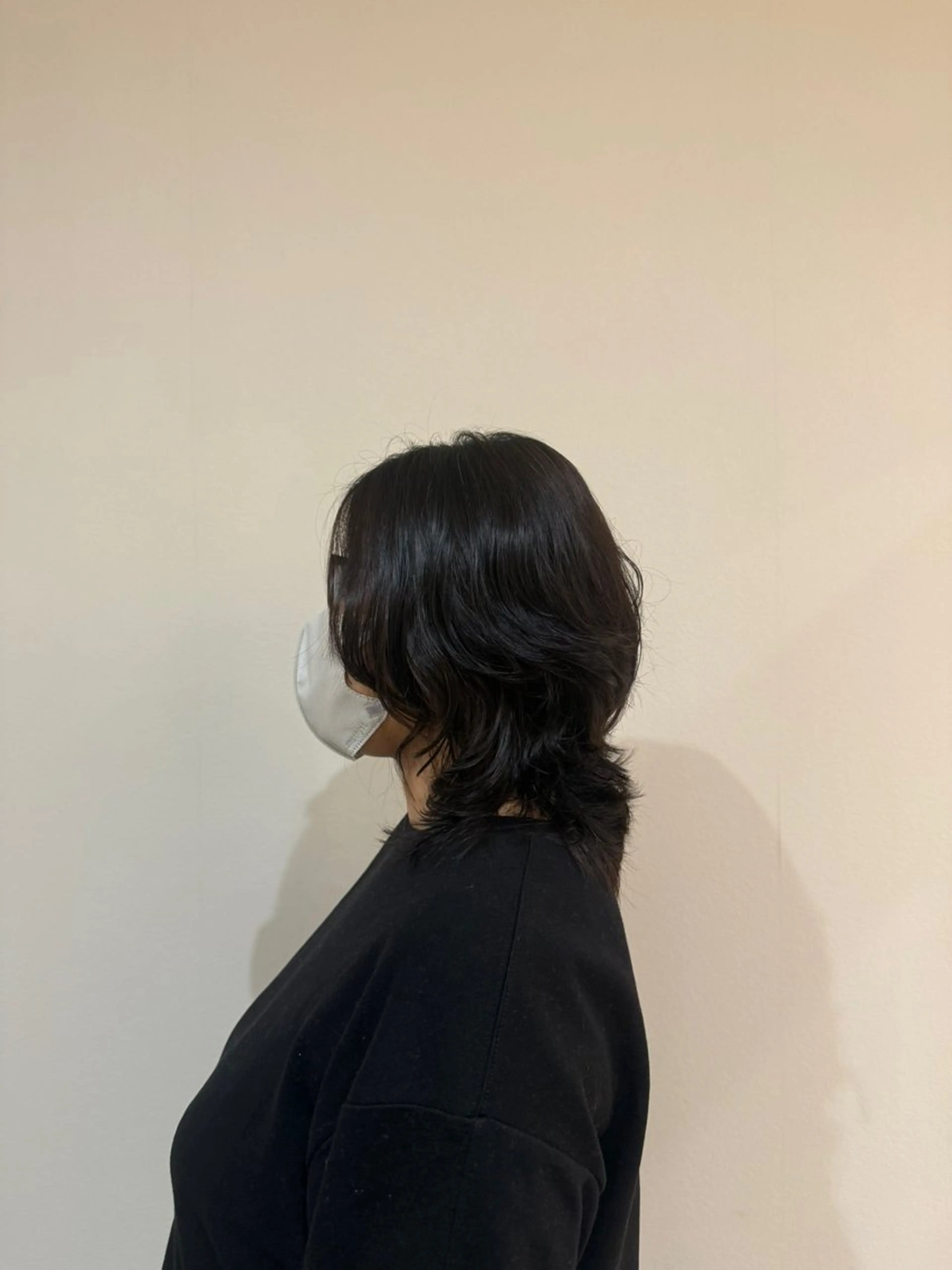 ミディアム パーマ 原尾 あやなのヘアスタイル
