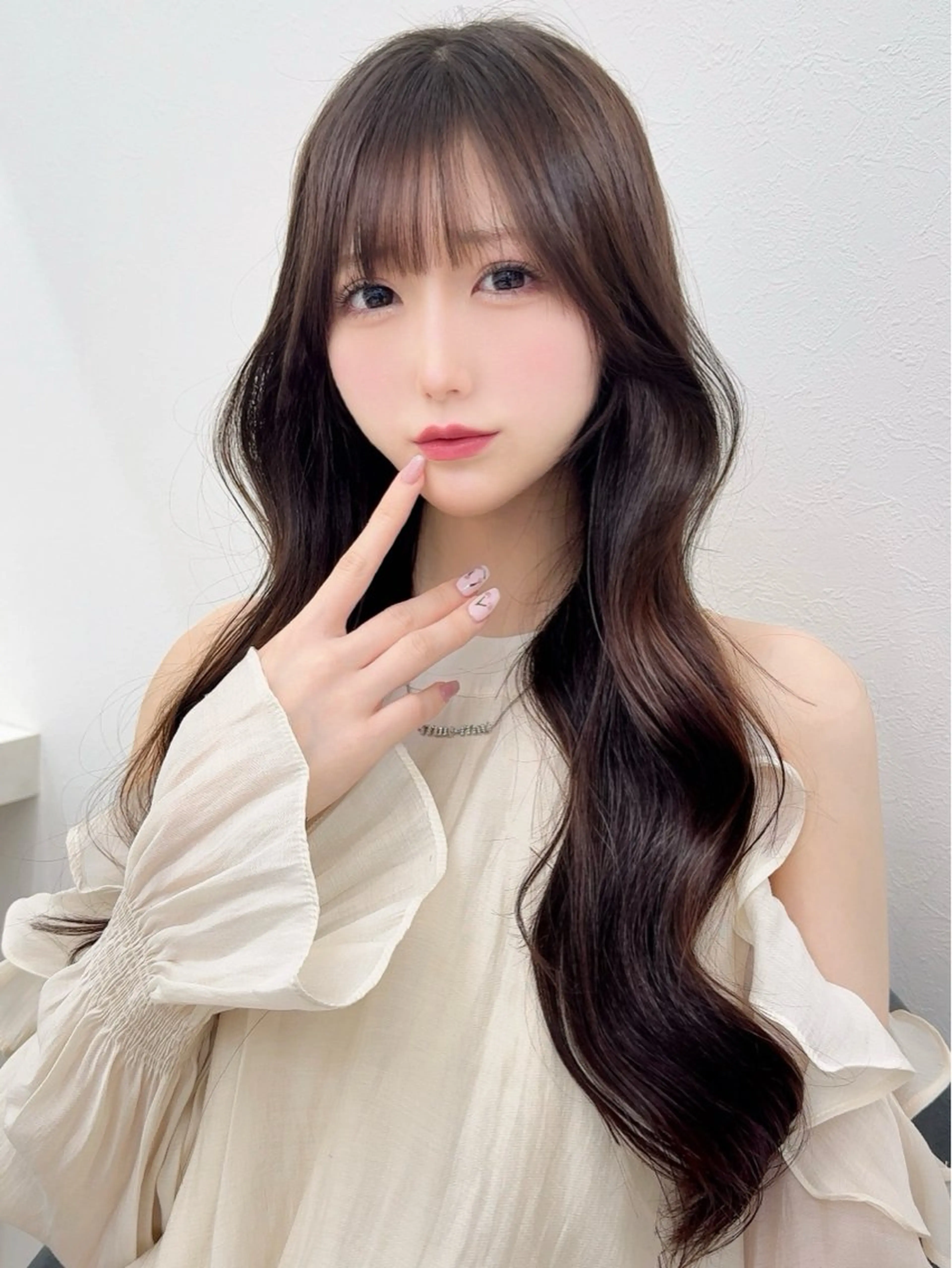 ロング カット ヘアカラー レイヤーカット/ 顔まわり/リキのヘアスタイル