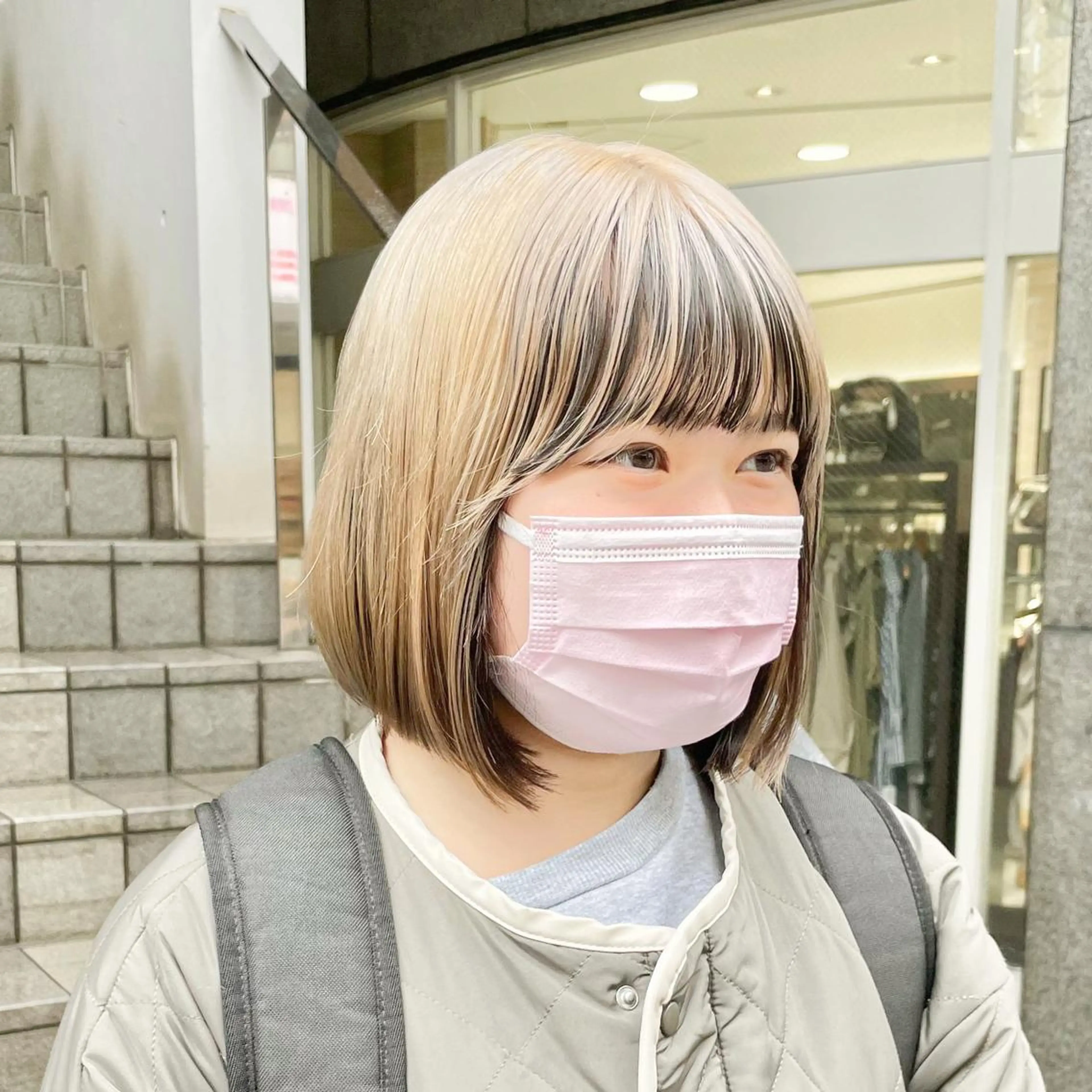 ミディアム カラー ヘアカラー トリートメント ショート/ボブ/ 透明感カラー/ほのかのヘアスタイル