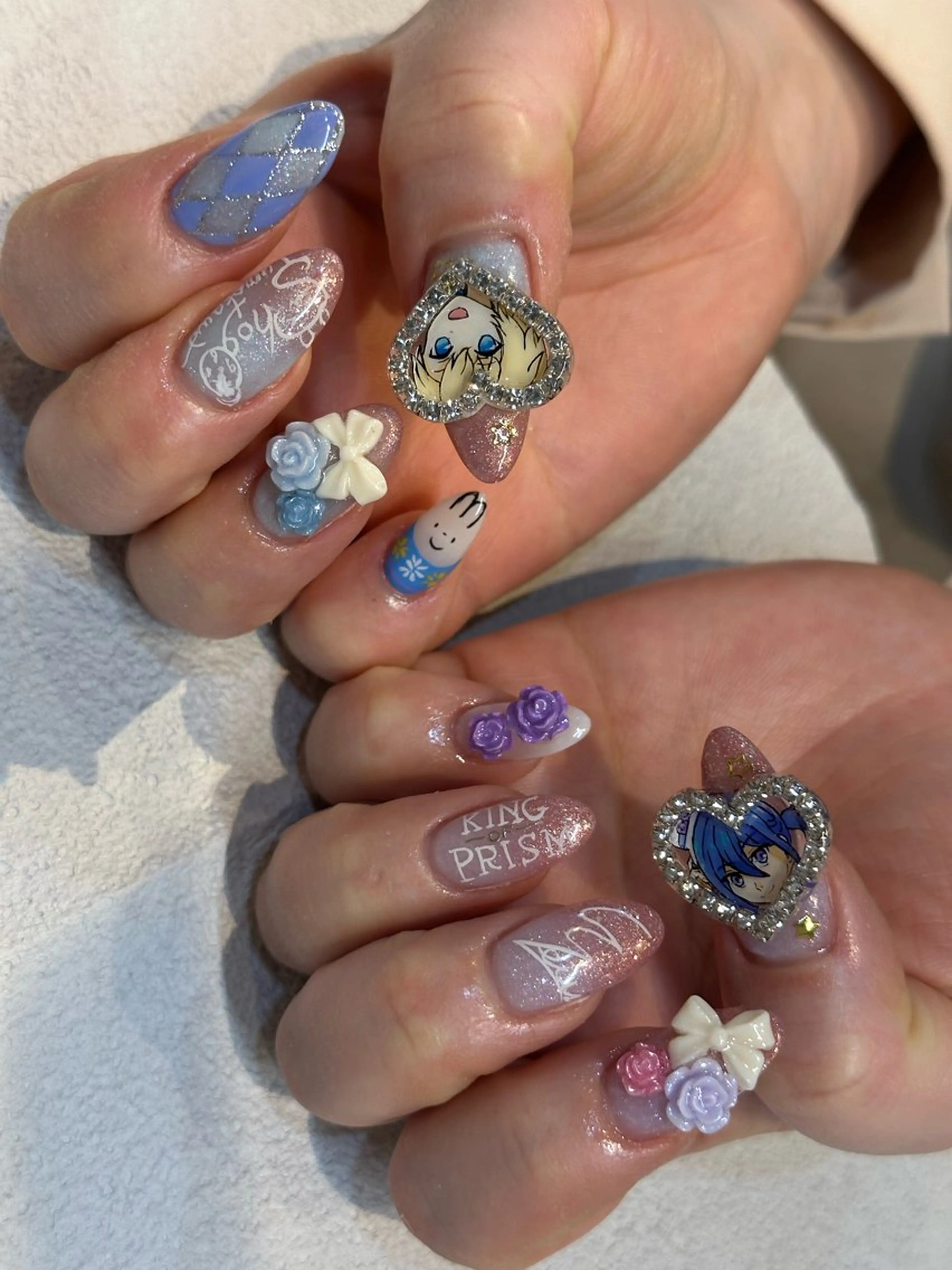 ネイル ハンドネイル 痛ネイル🩶推し活 🤍店長sagawaのネイルデザイン