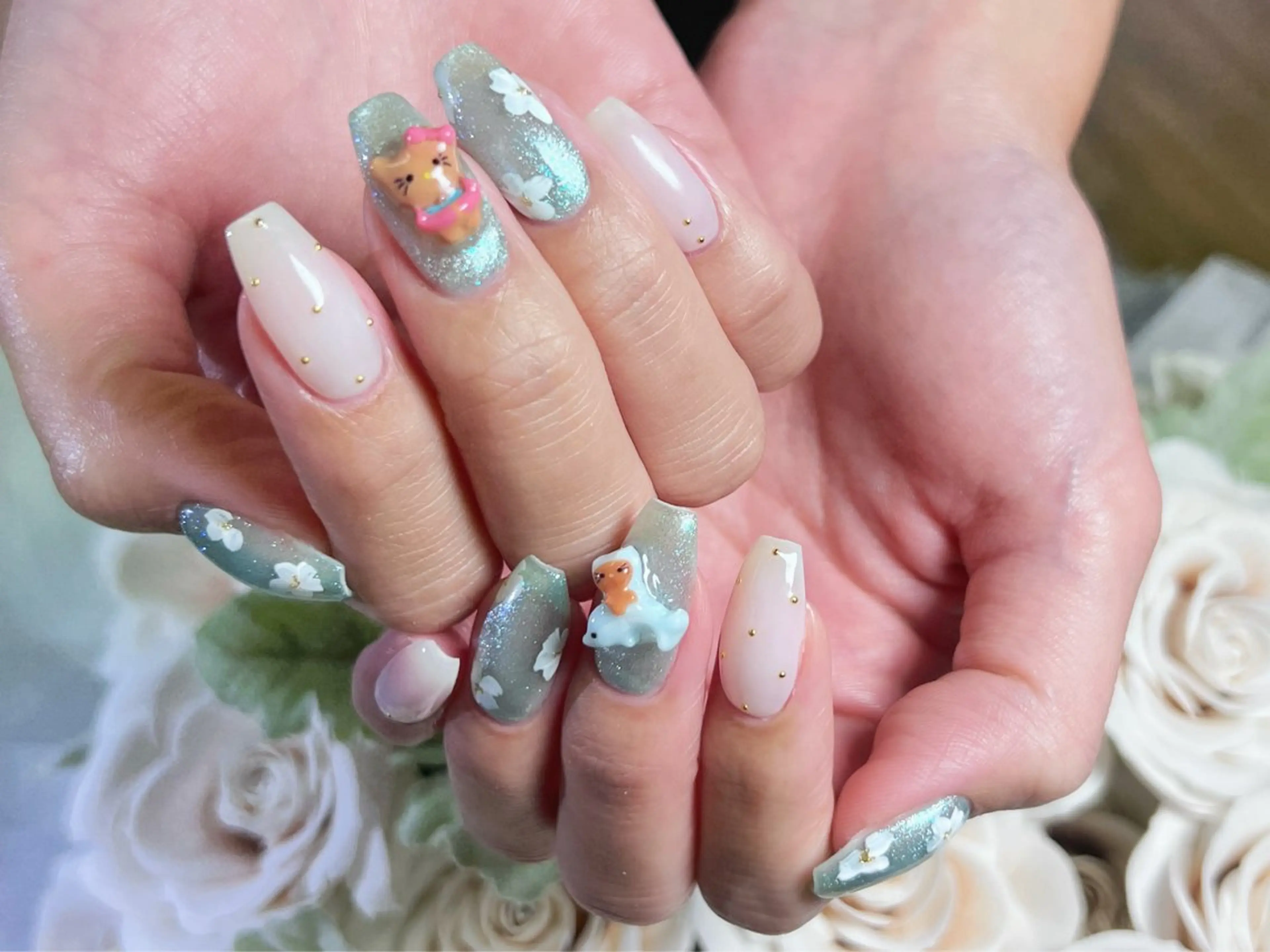 ネイル ロングネイル 持ち込み スカルプネイル 冬ネイル クリスマス ハンドネイル Painty nailのネイルデザイン