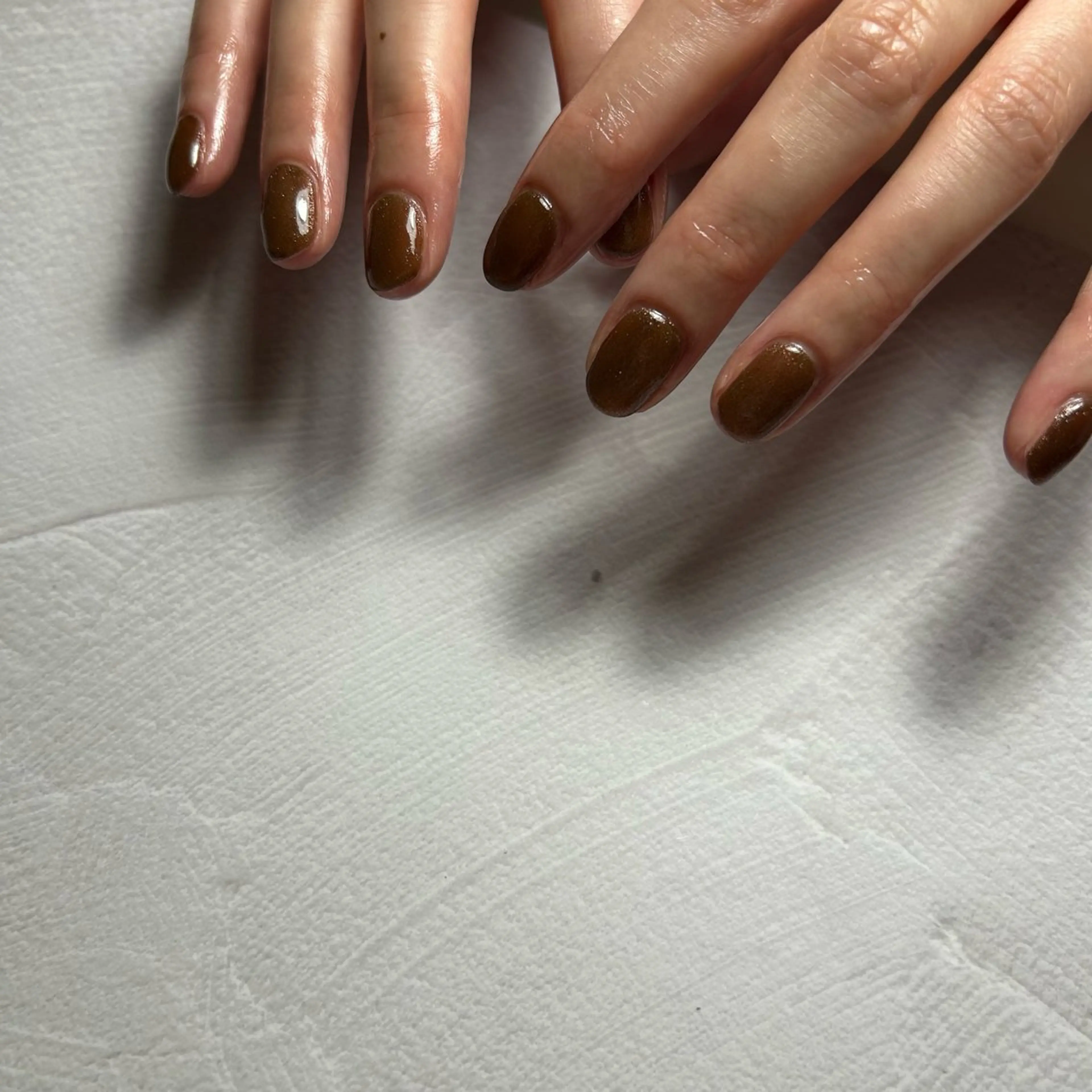 ネイル ブラウン マグネットネイル バレンタイン soa.Aika 自爪育成のネイルデザイン