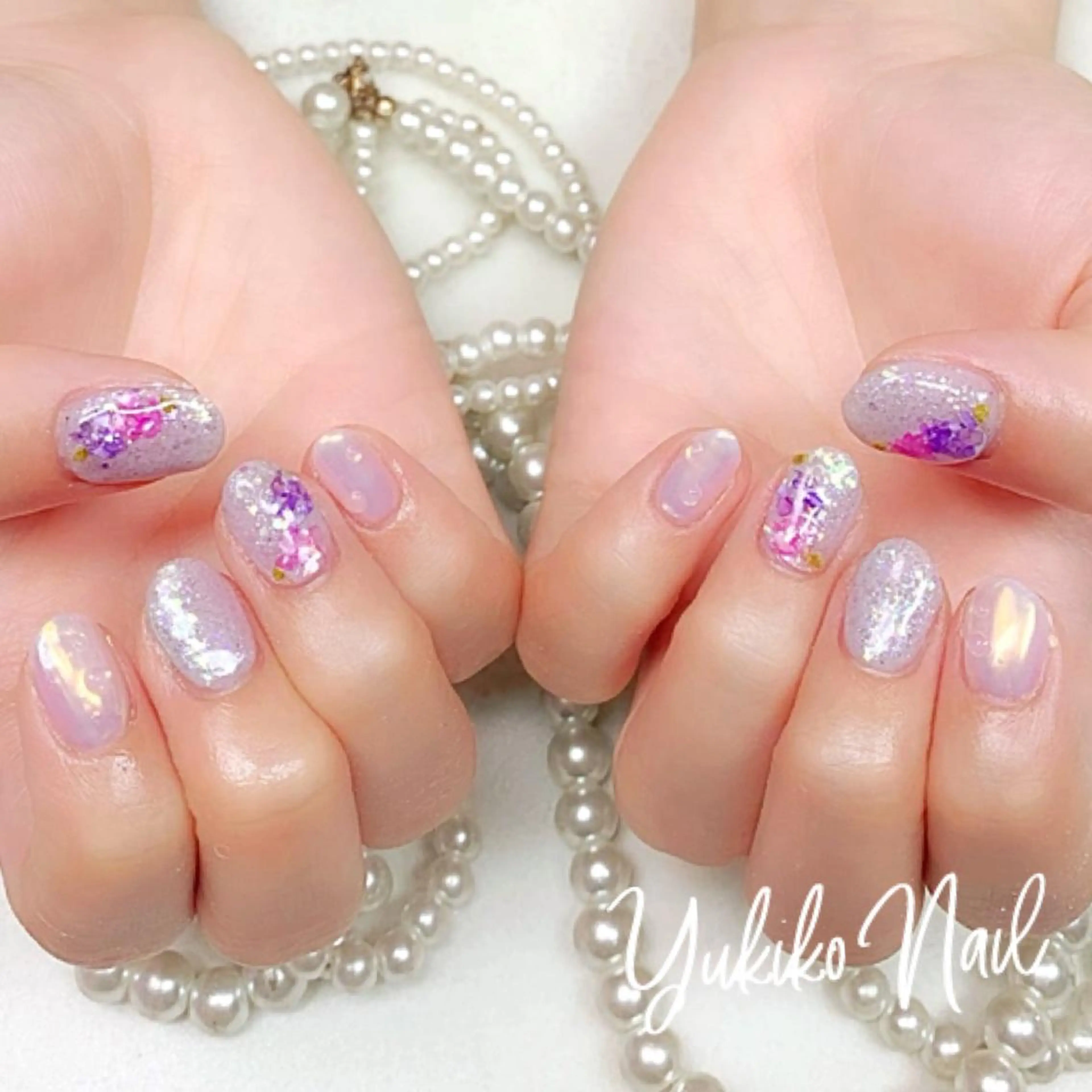 ネイル オーロラネイル ハンドネイル ユキコ ネイルのネイルデザイン