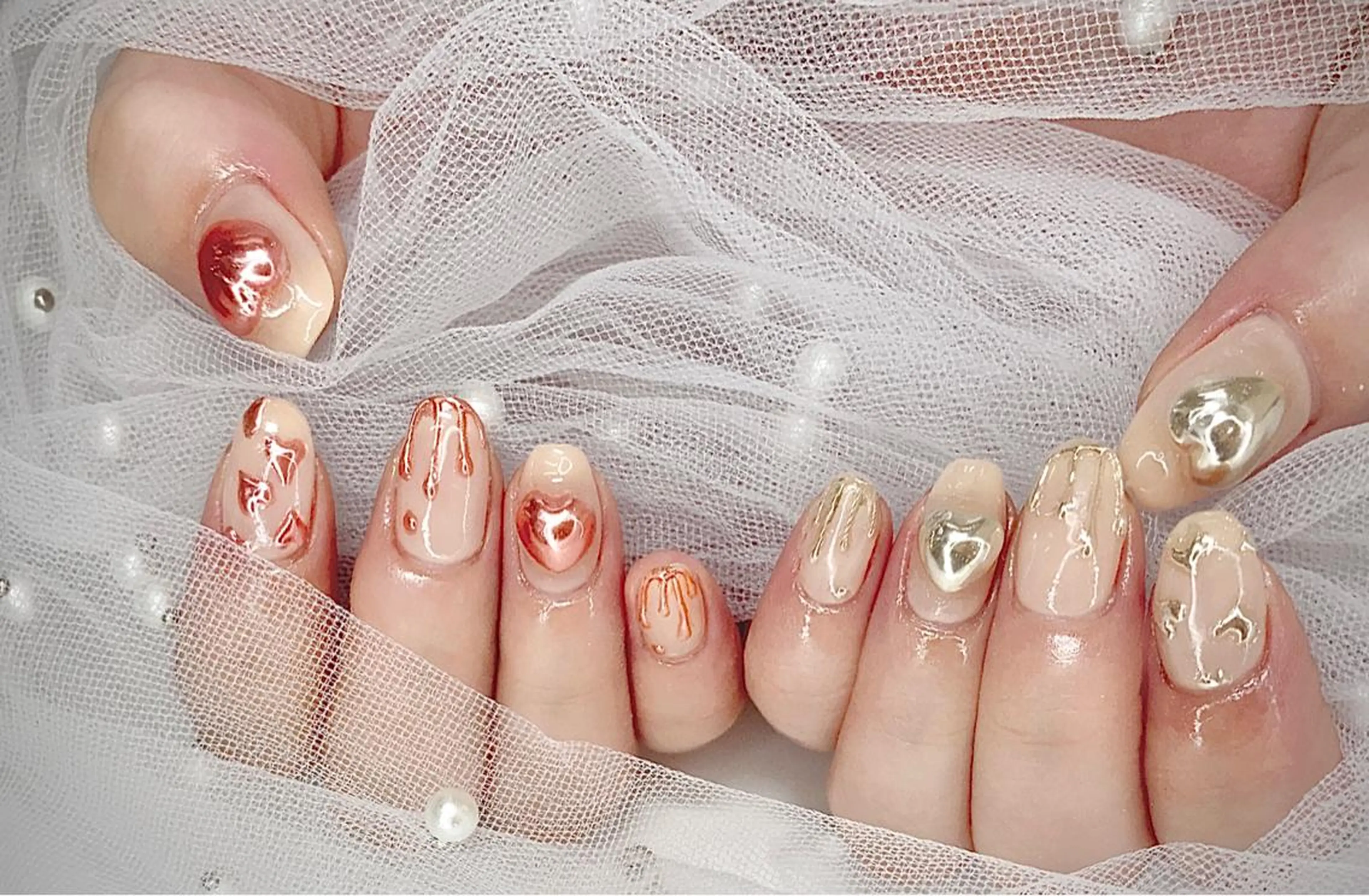 ネイル I-nailロング /ワンホン/キラキラのネイルデザイン