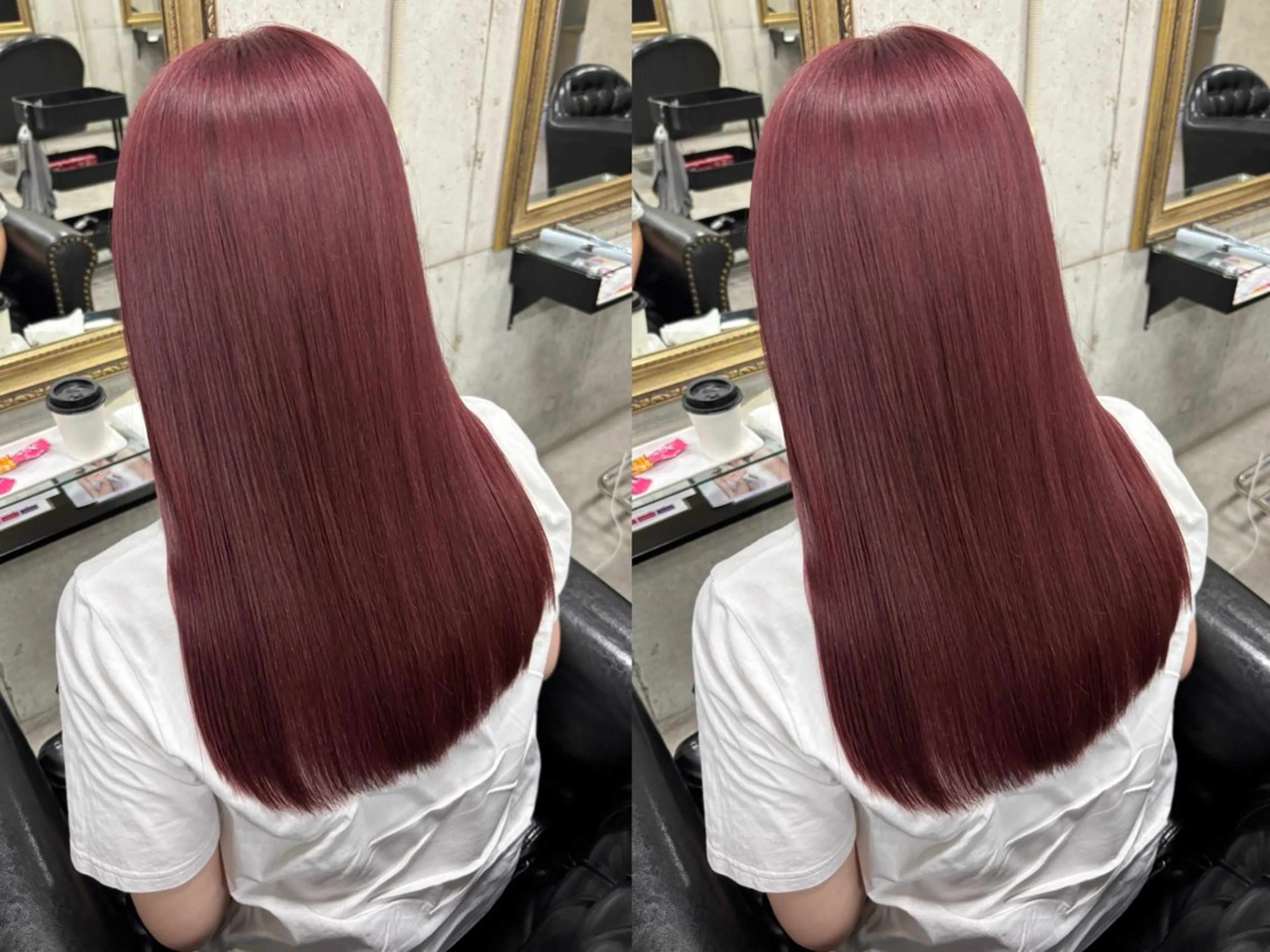 セミロング カラー ヘアカラー Rin🎀色落ちまで 可愛いpink🎀のヘアスタイル