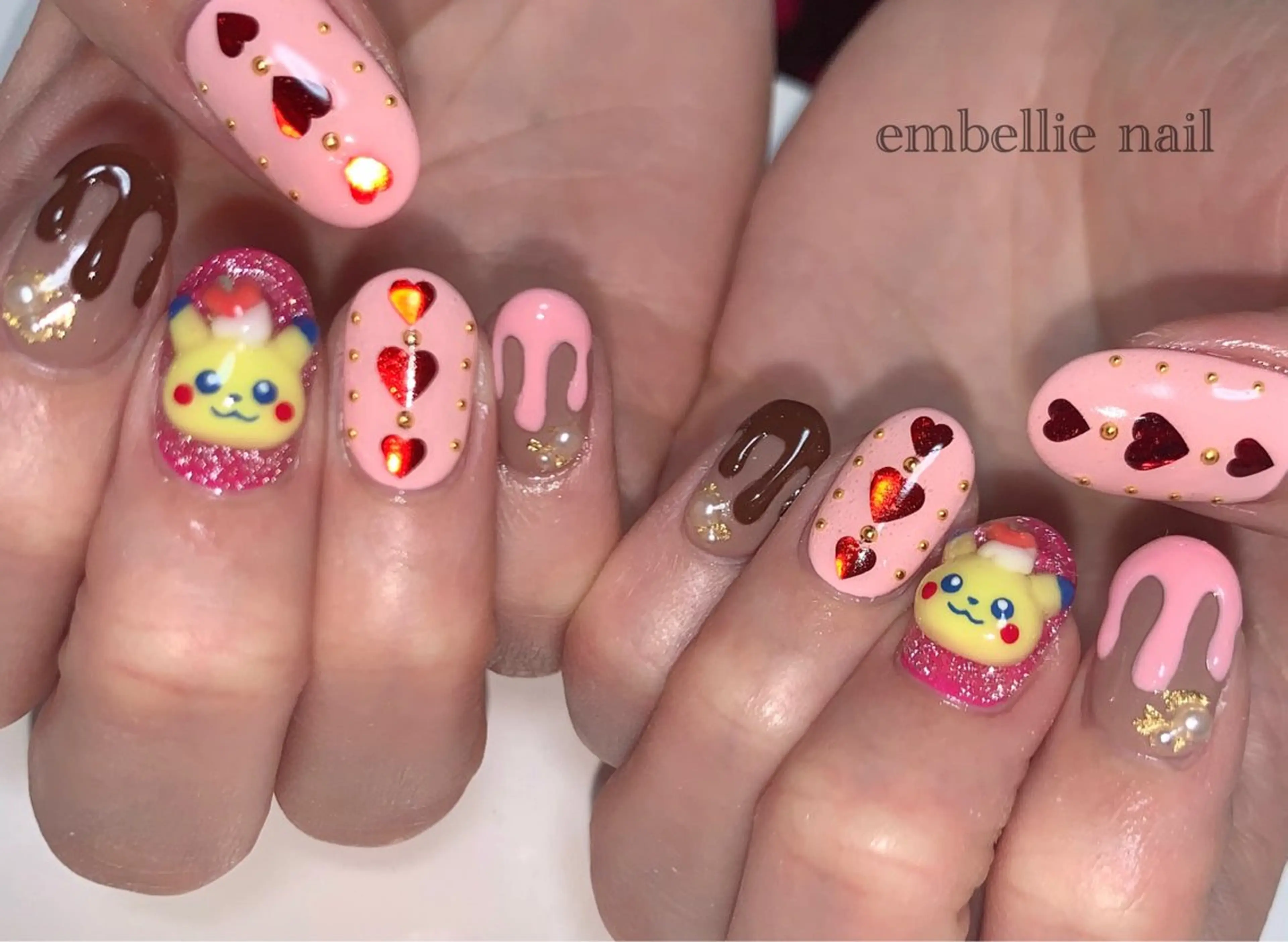 ネイル フラッシュネイル 持ち込み バレンタイン miyasaka erikoのネイルデザイン