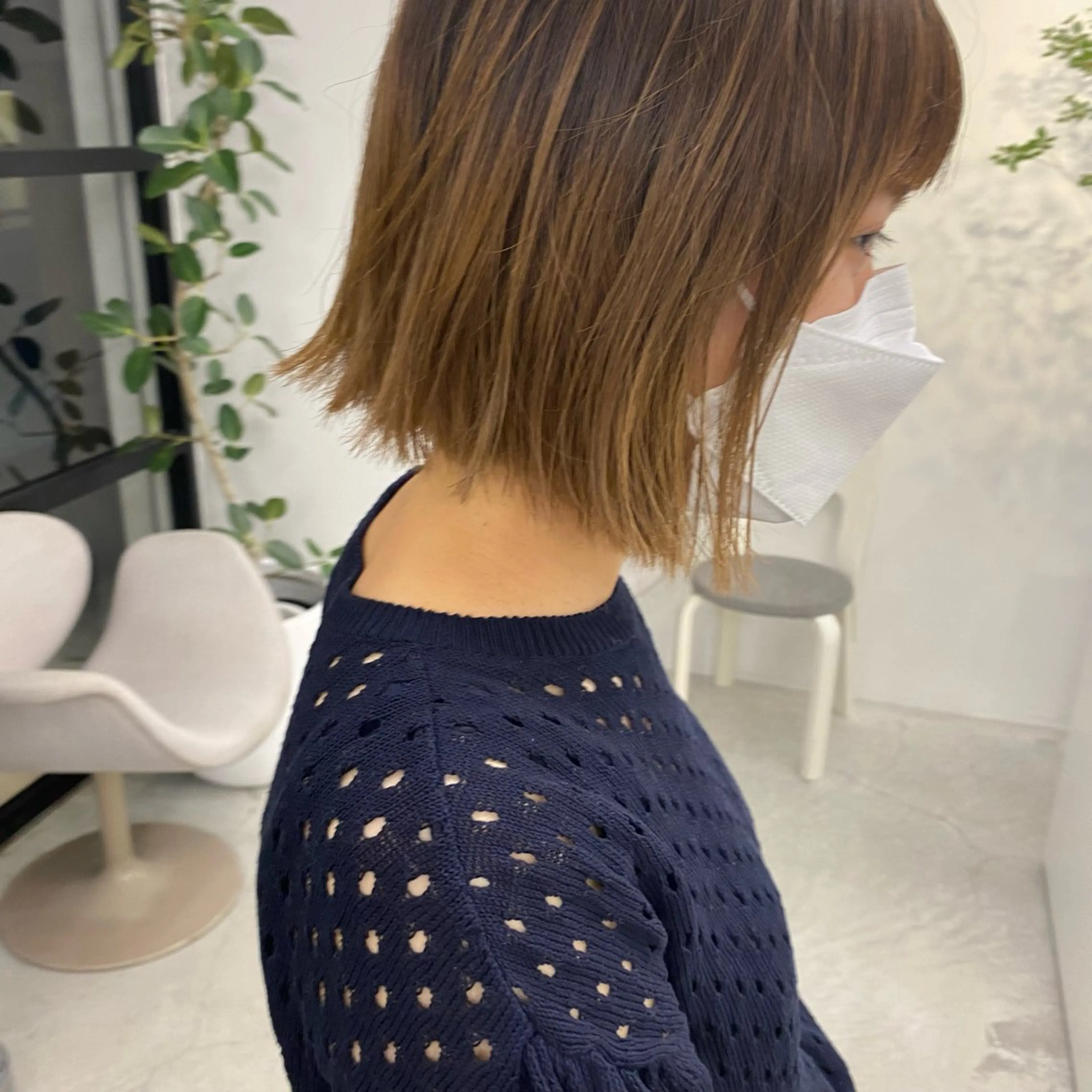 ミディアム カラー カット 松本 茜のヘアスタイル