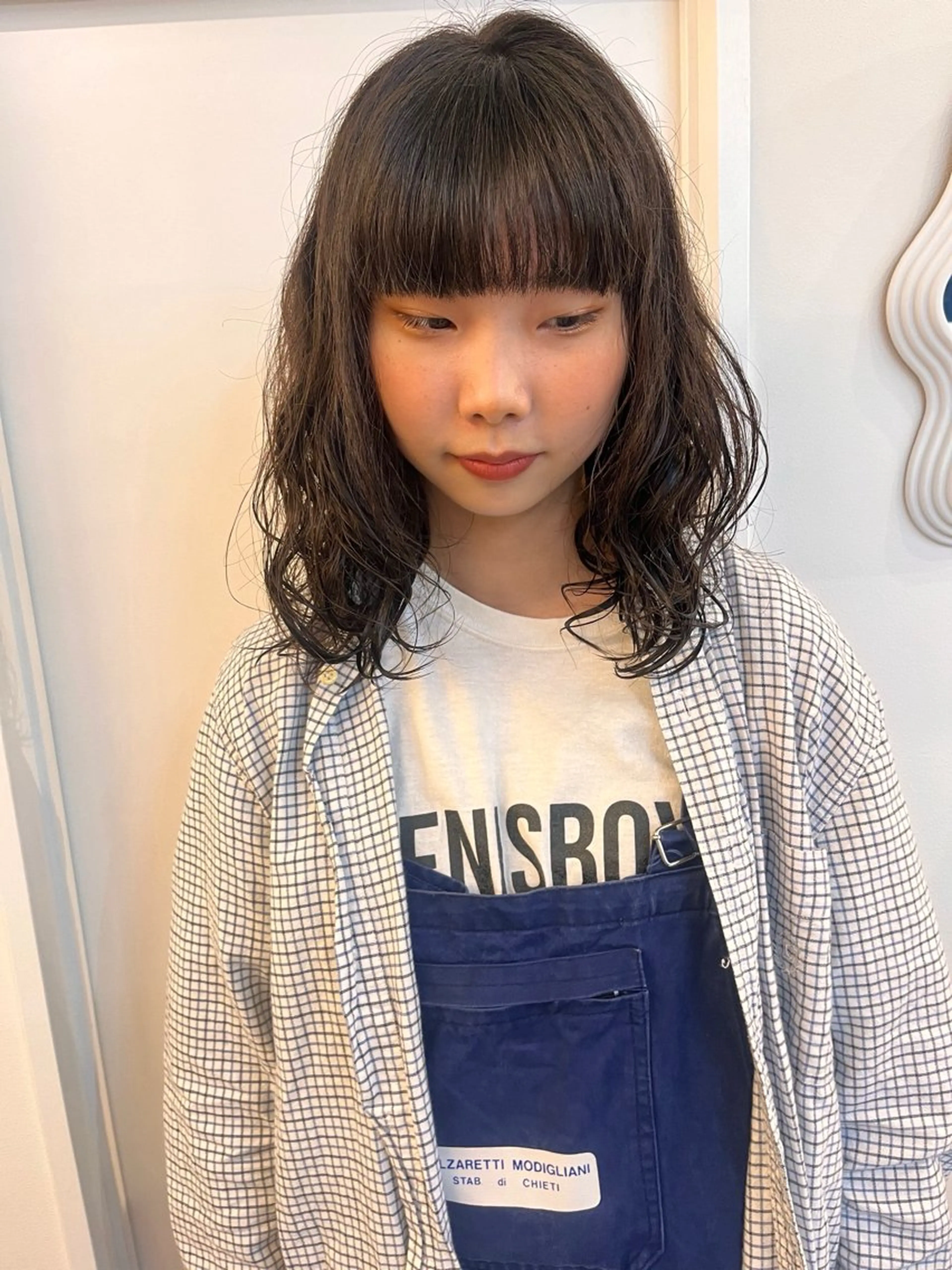 ミディアム パーマ ミディアムパーマ レイヤーカット/韓国 ヘア/ honokaのヘアスタイル