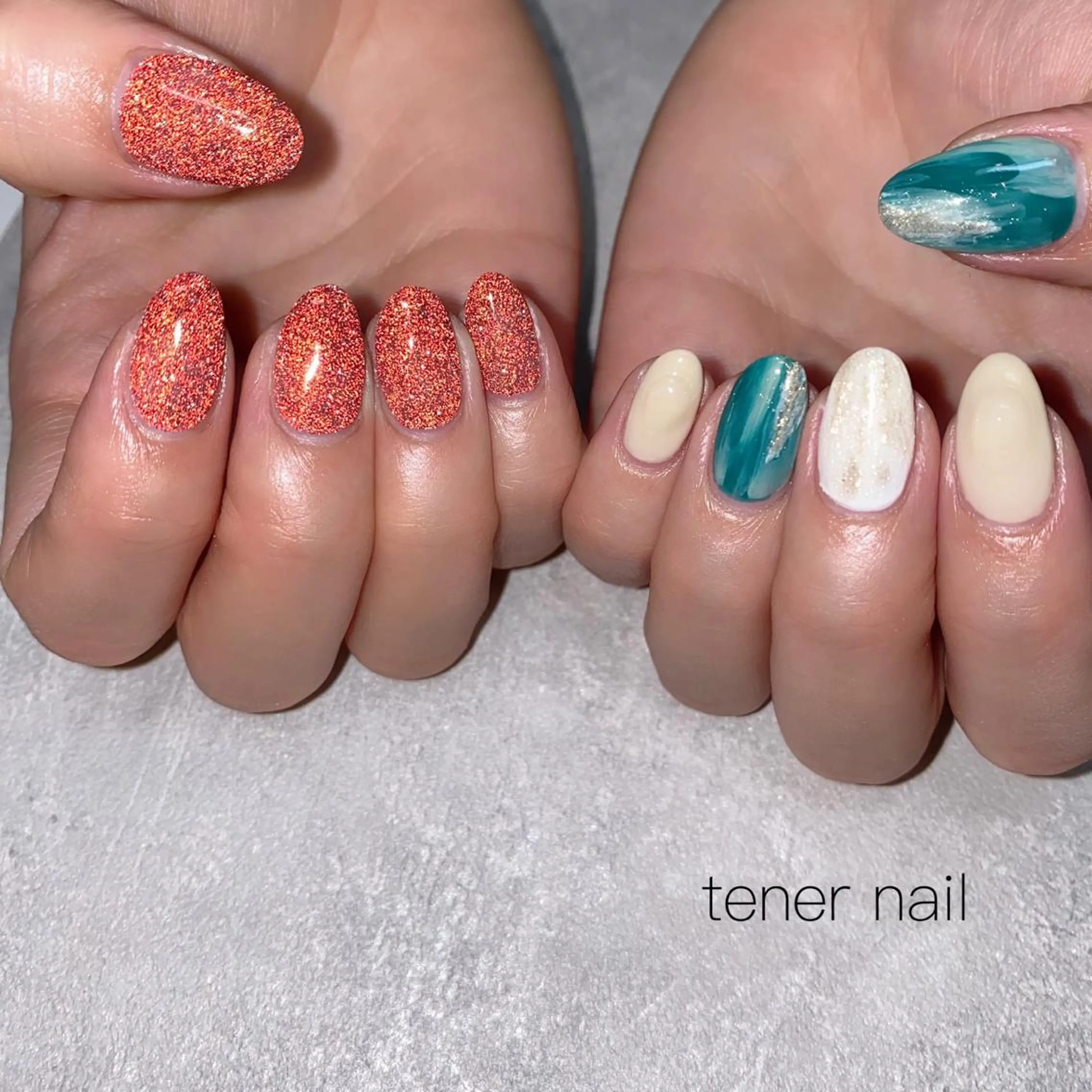 ネイル フラッシュネイル ラメ(グリッター) ニュアンスネイル テネルネイル tener nailのネイルデザイン