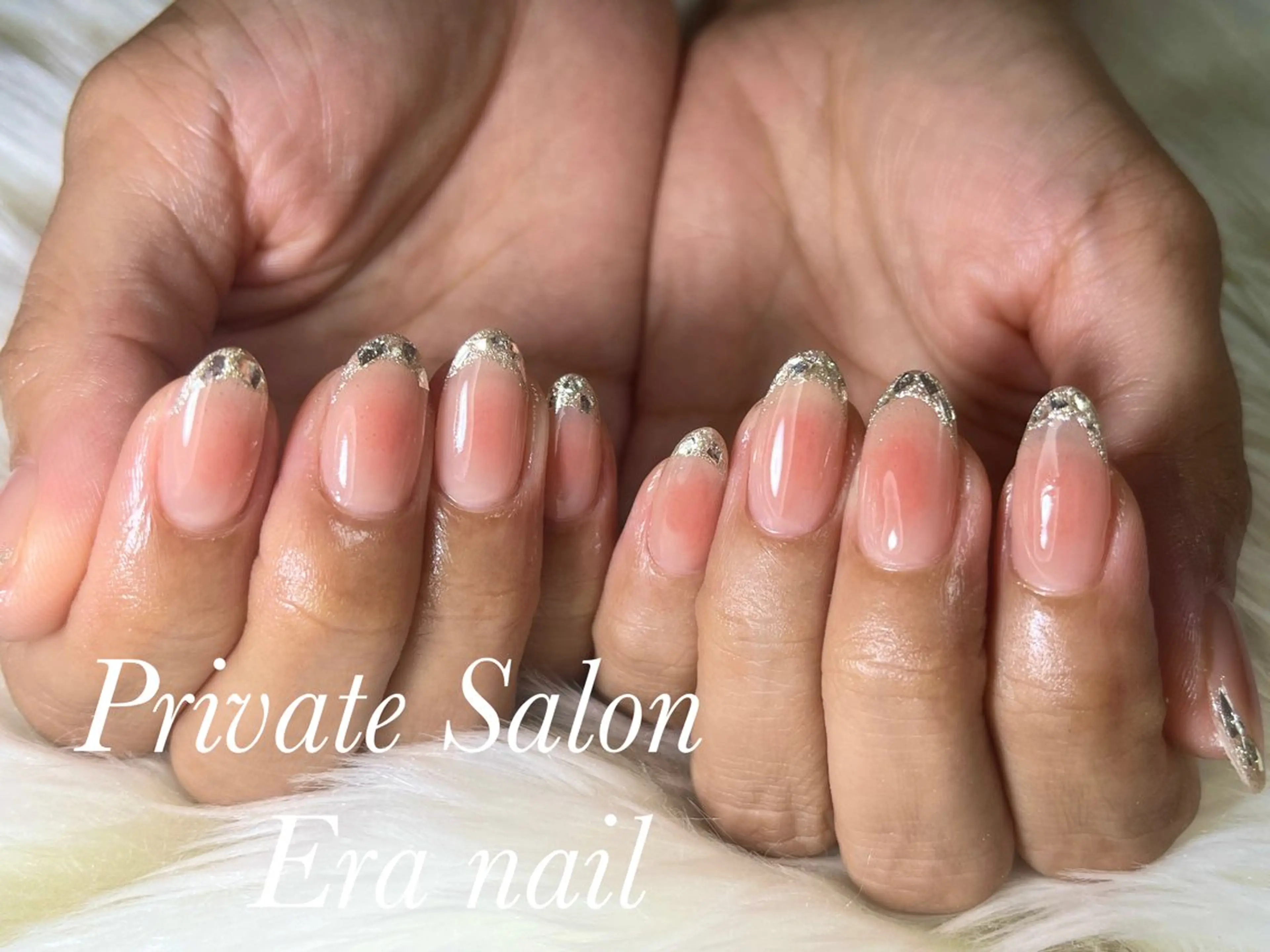 ネイル チークネイル フレンチネイル ガラスフレンチ Era nailのネイルデザイン