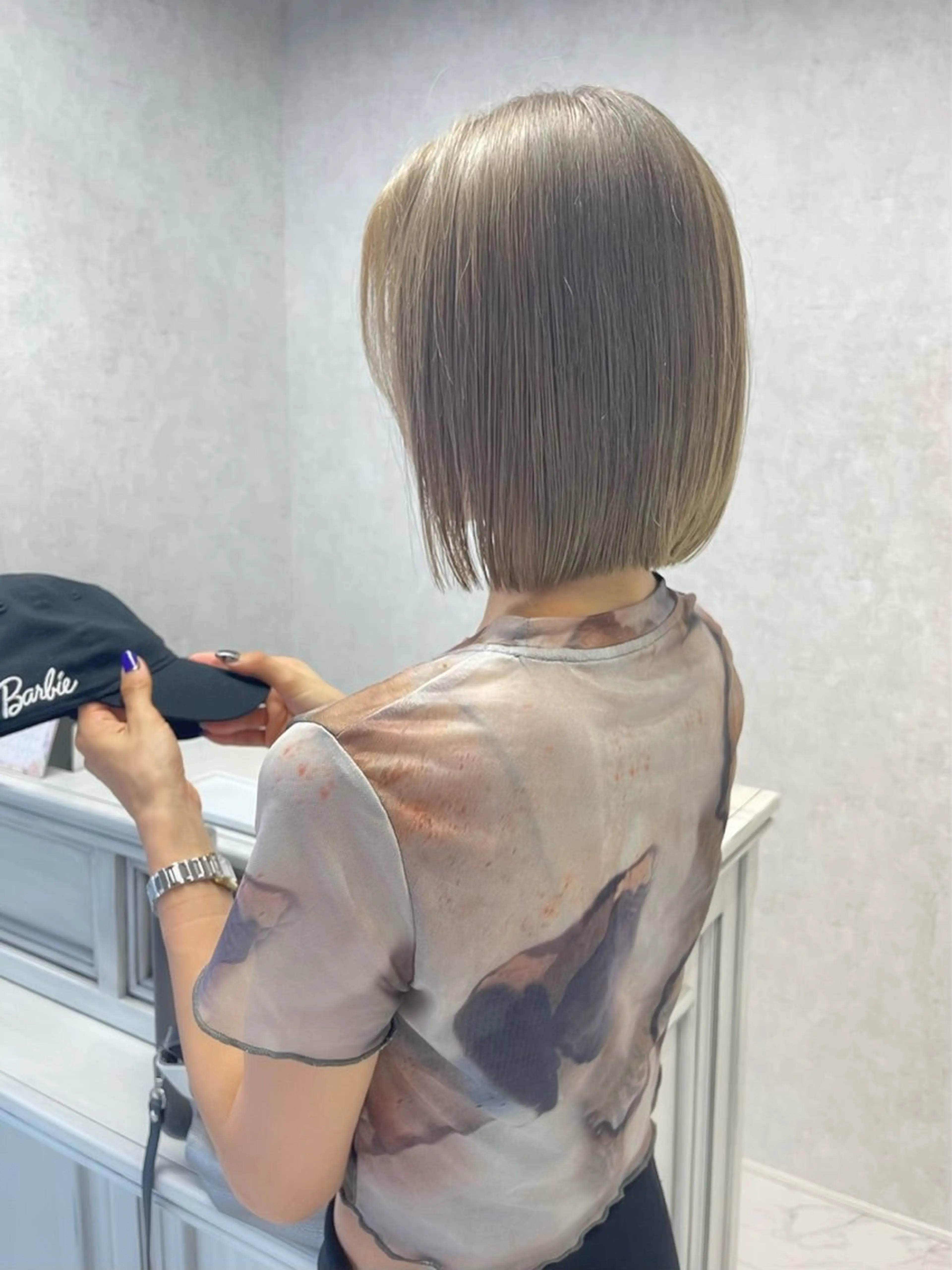 ショート カラー ヘアアレンジ バレイヤージュ デザインカラー ハイライトカラー 外国人風カラー ハイライト カット ヘアカラー トリートメント アンドウ ユウ/ レイヤーカット/韓国のヘアスタイル