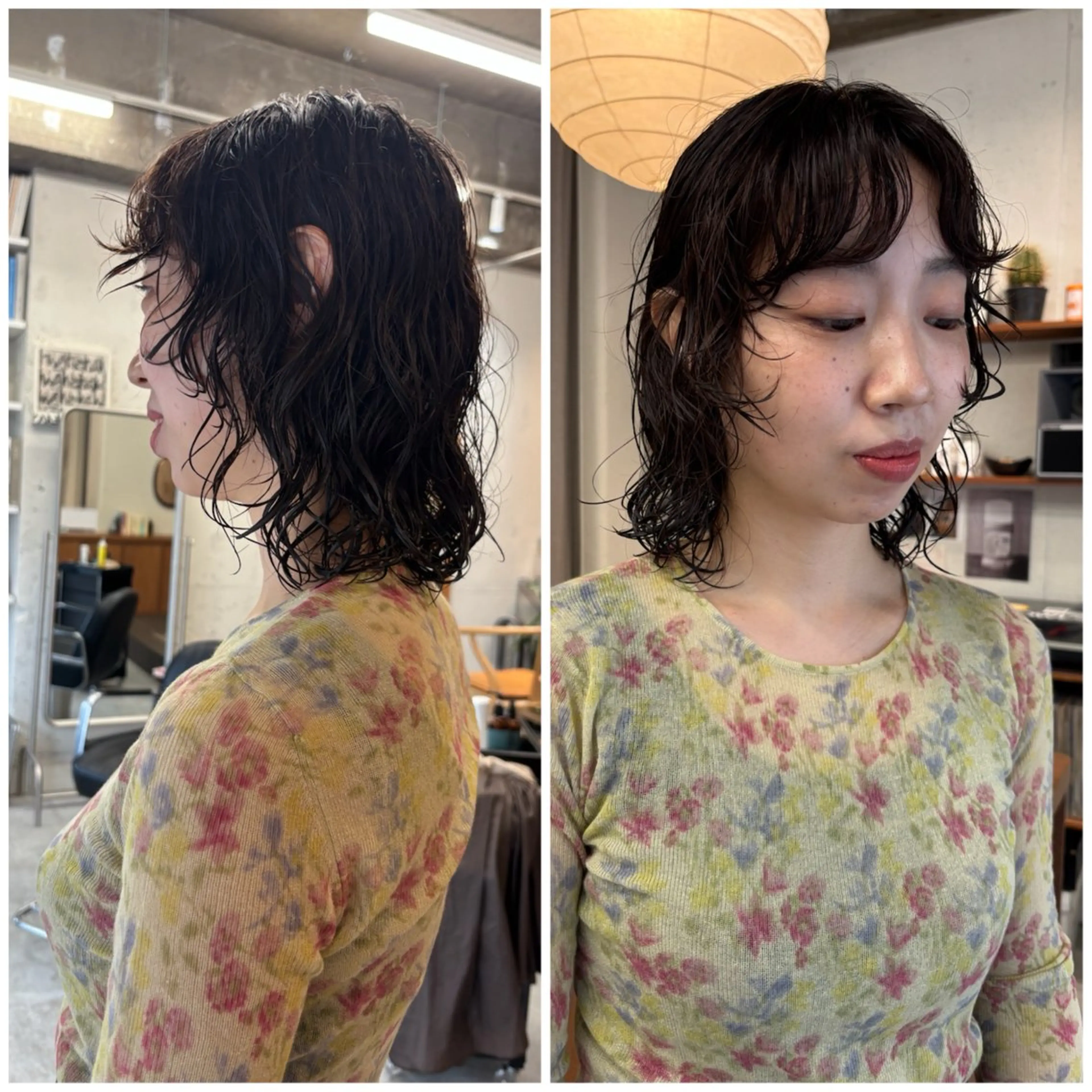 ミディアム パーマ カット パーマ 永田 愛莉のヘアスタイル