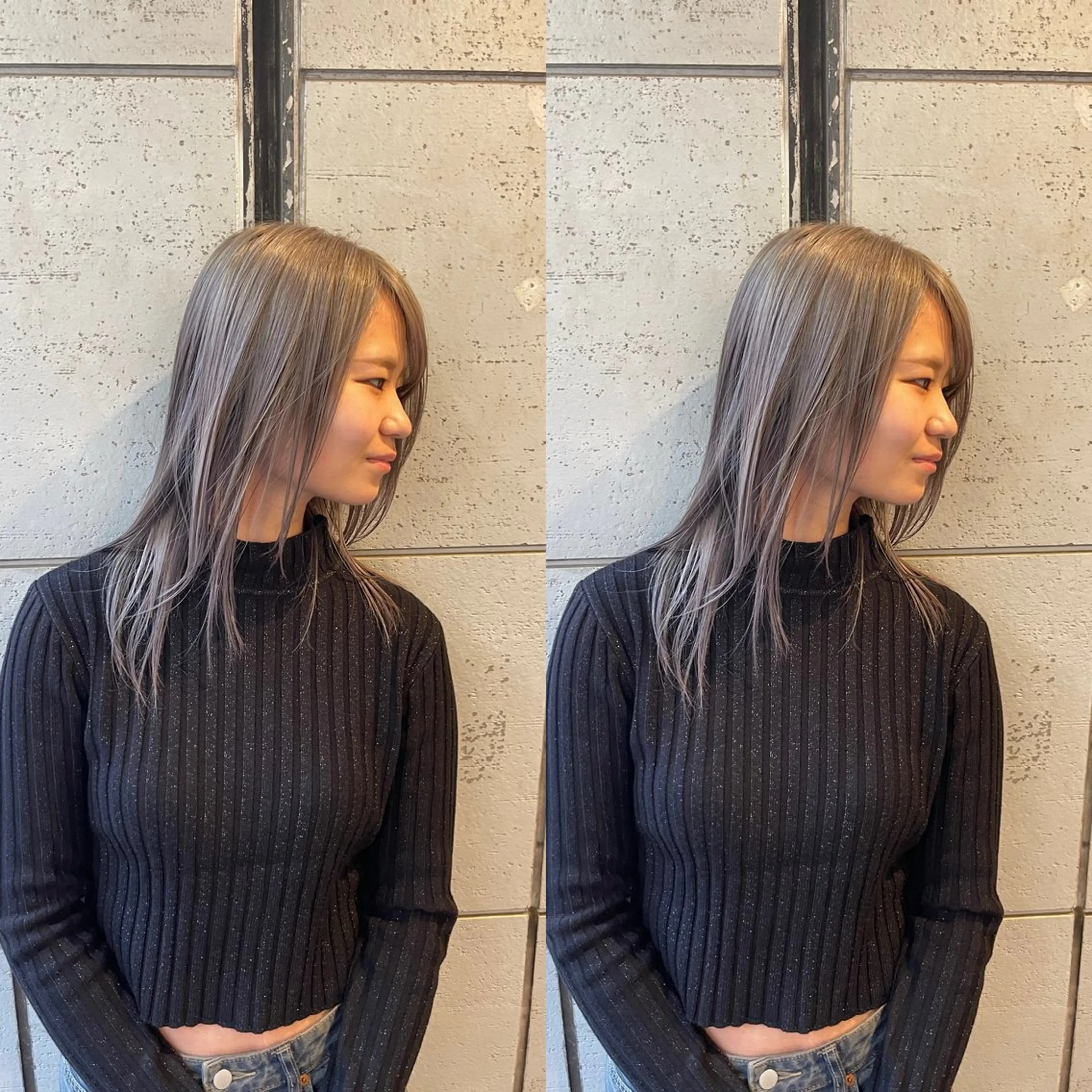 セミロング カット ヘアカラー トリートメント Y Uのヘアスタイル