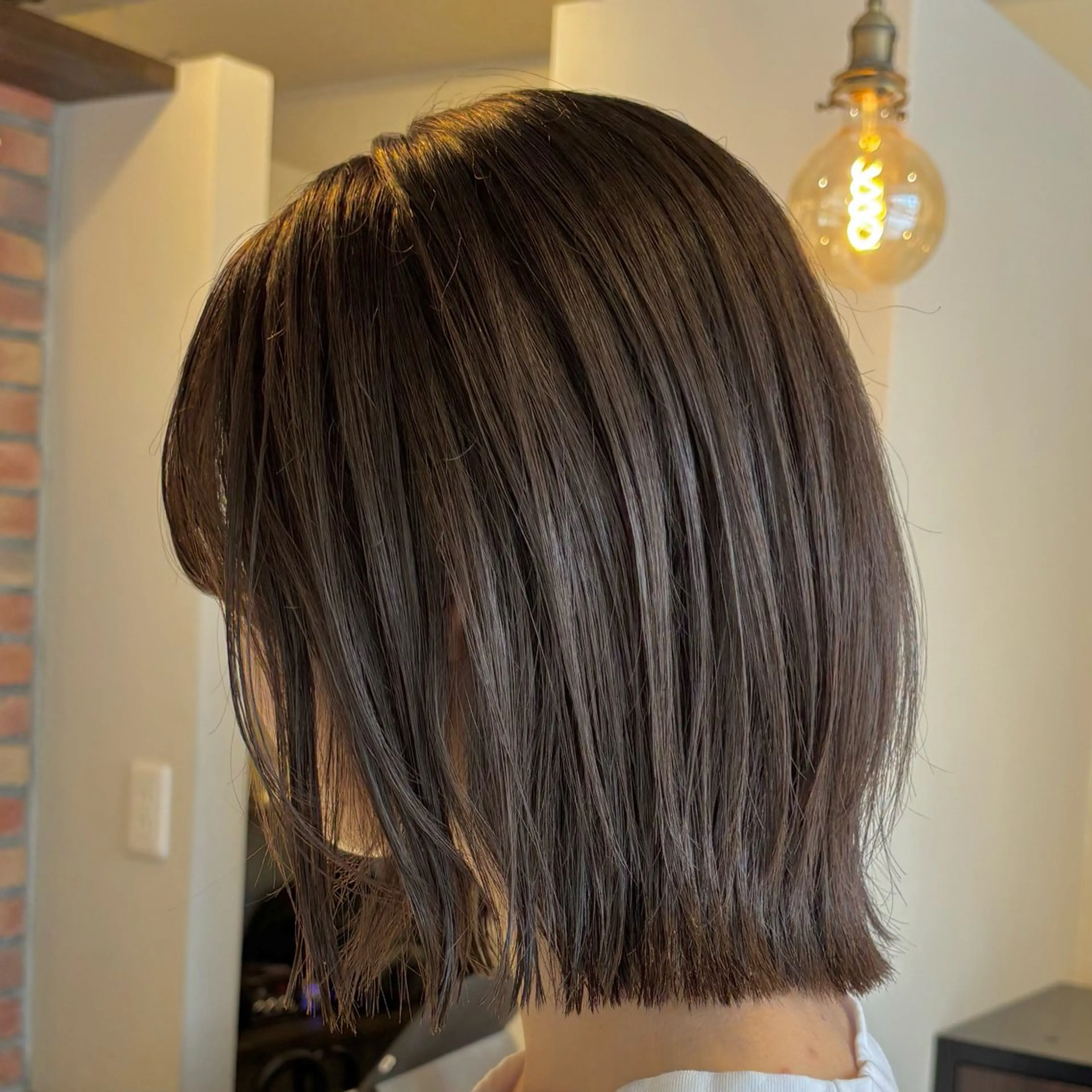 ミディアム ボブレイヤー ボブ レイヤーカット ヘアカラー トリートメント miyu/ハイライト ブリーチモデル募集中のヘアスタイル