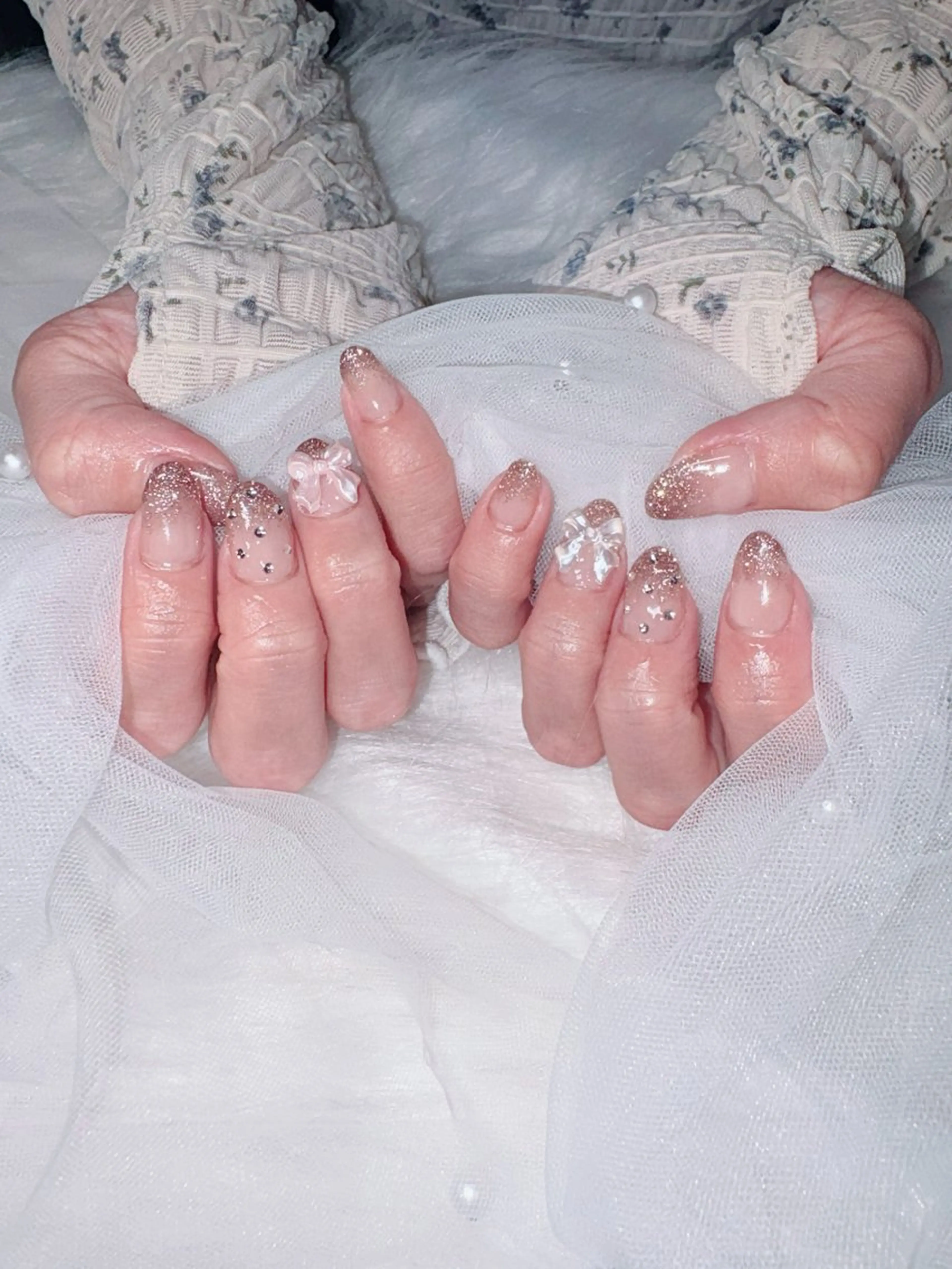 ネイル フラッシュネイル グラデーション ラメ(グリッター) ラメグラデーション ピンク ハンドネイル eimy nails♡のネイルデザイン