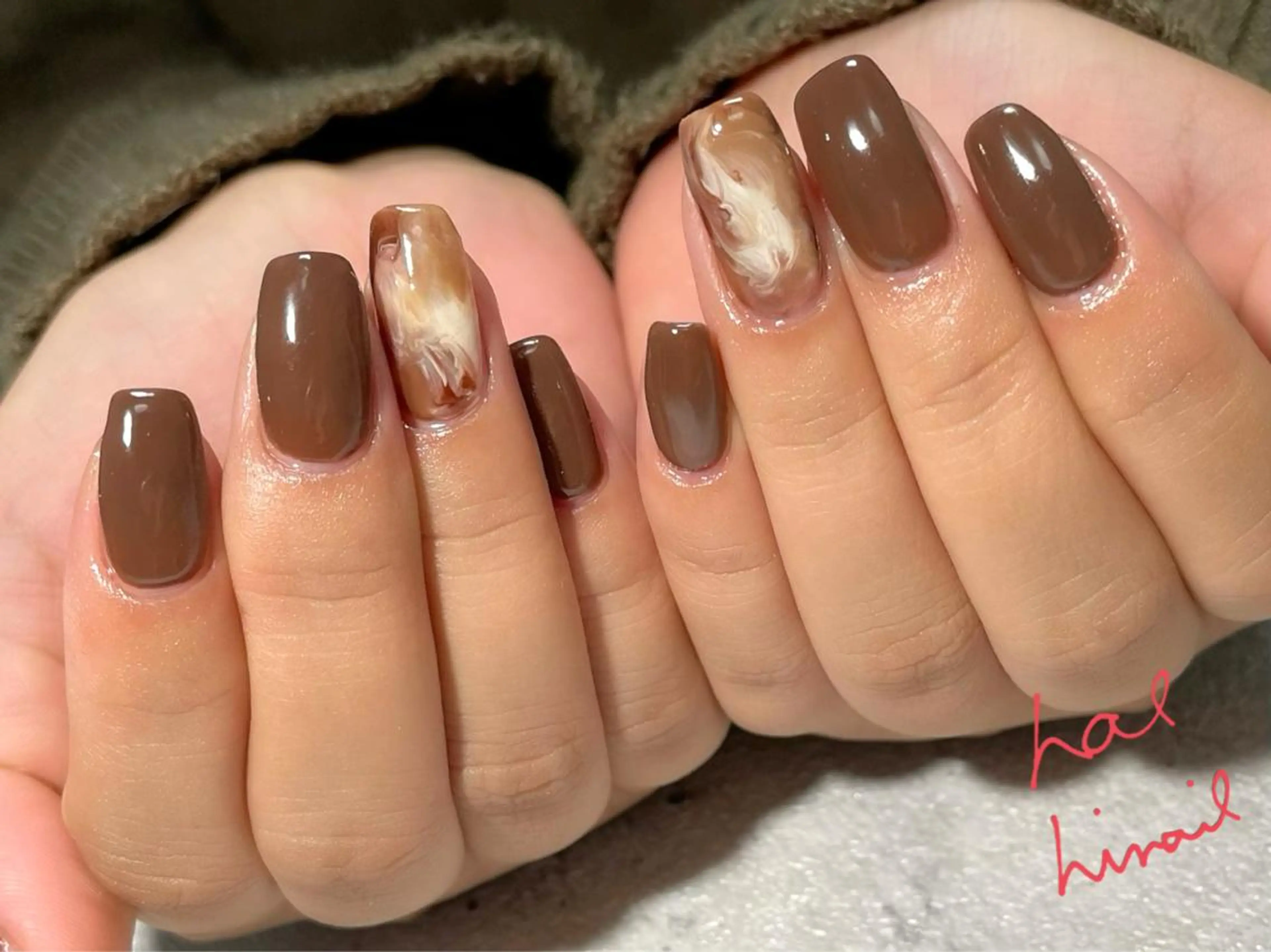 ネイル ブラウン はるひな ねいるのネイルデザイン