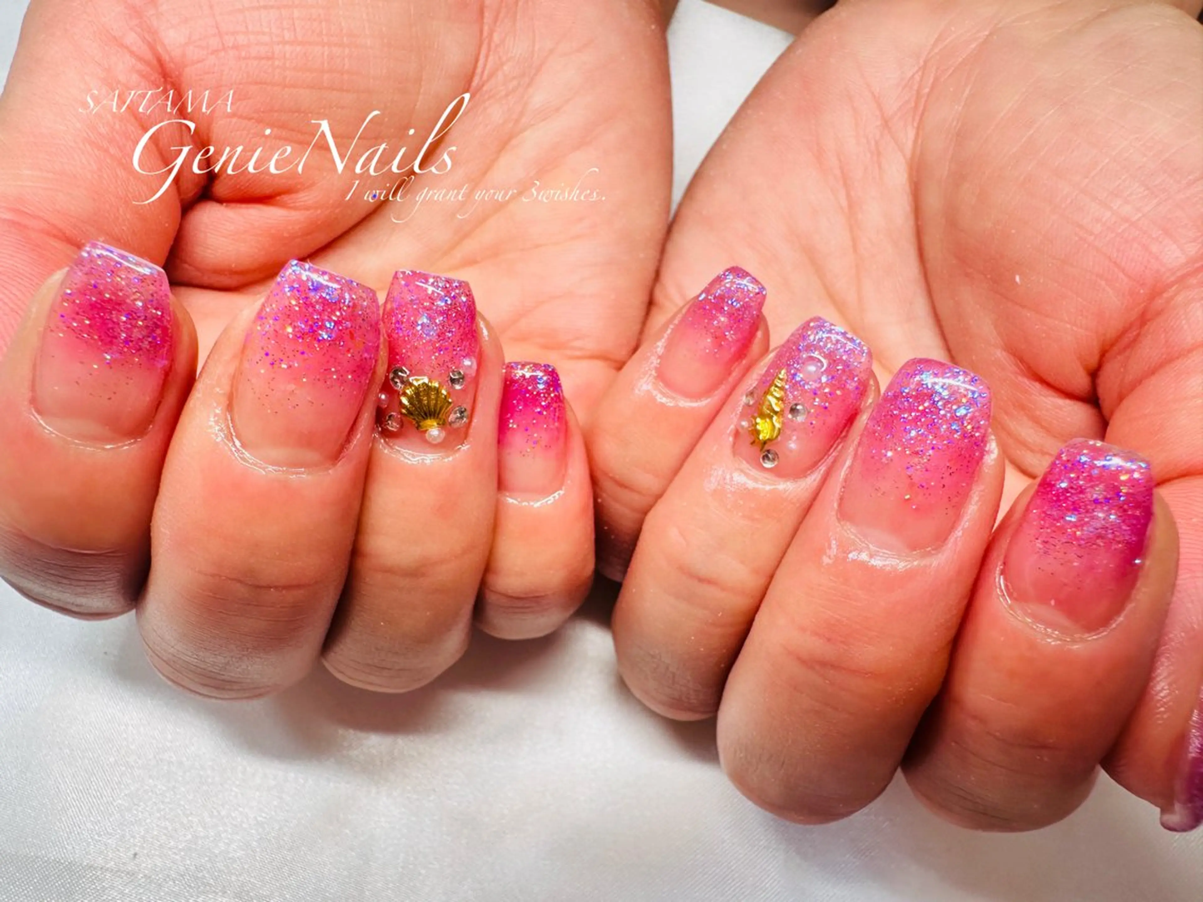 メンズ ネイル アートネイル 長さ出し 氷ネイル・うるうるネイル ロングネイル 持ち込み Genie Nailsのネイルデザイン